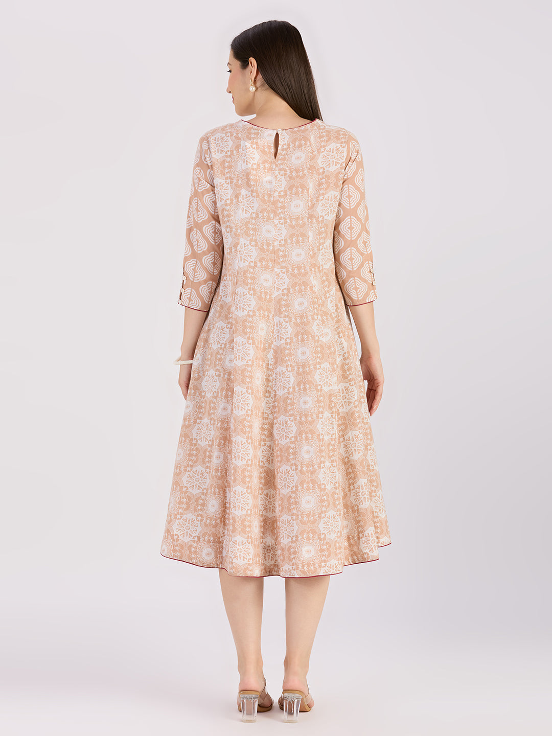 Sitayya Printed Dress - Peach