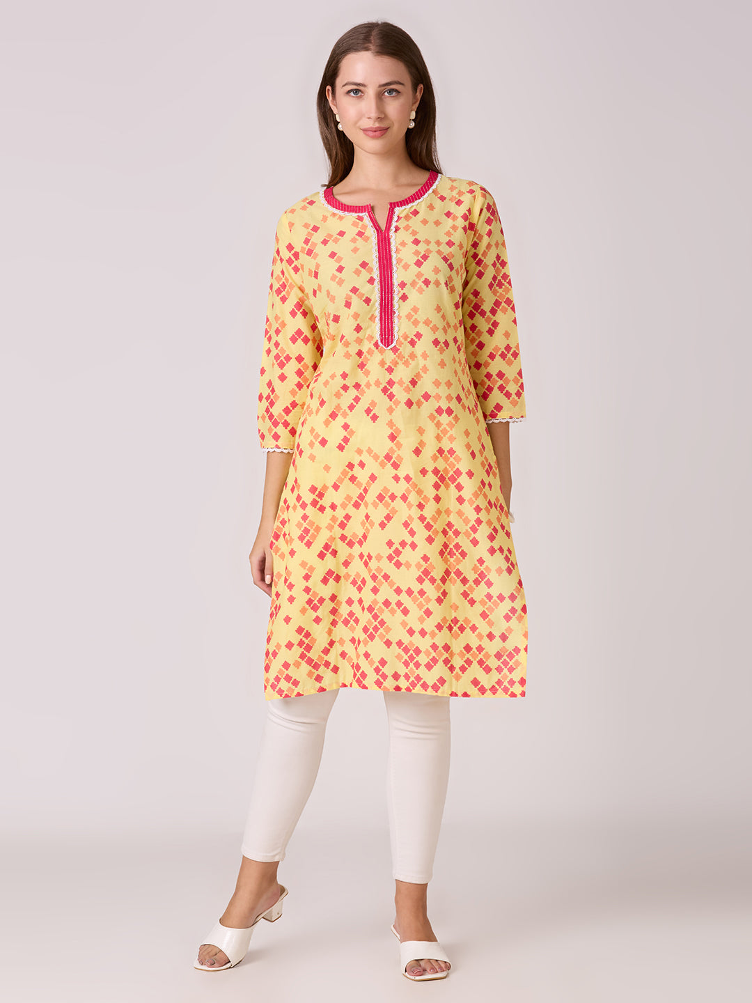 Sitayya Printed Kurti - Yellow