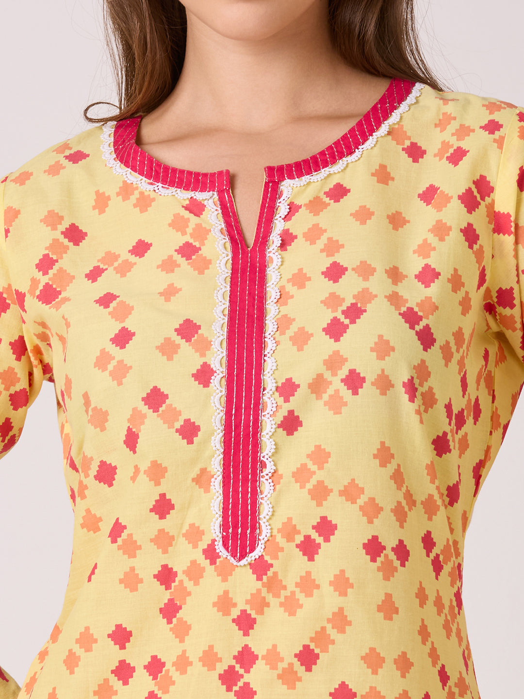 Sitayya Printed Kurti - Yellow