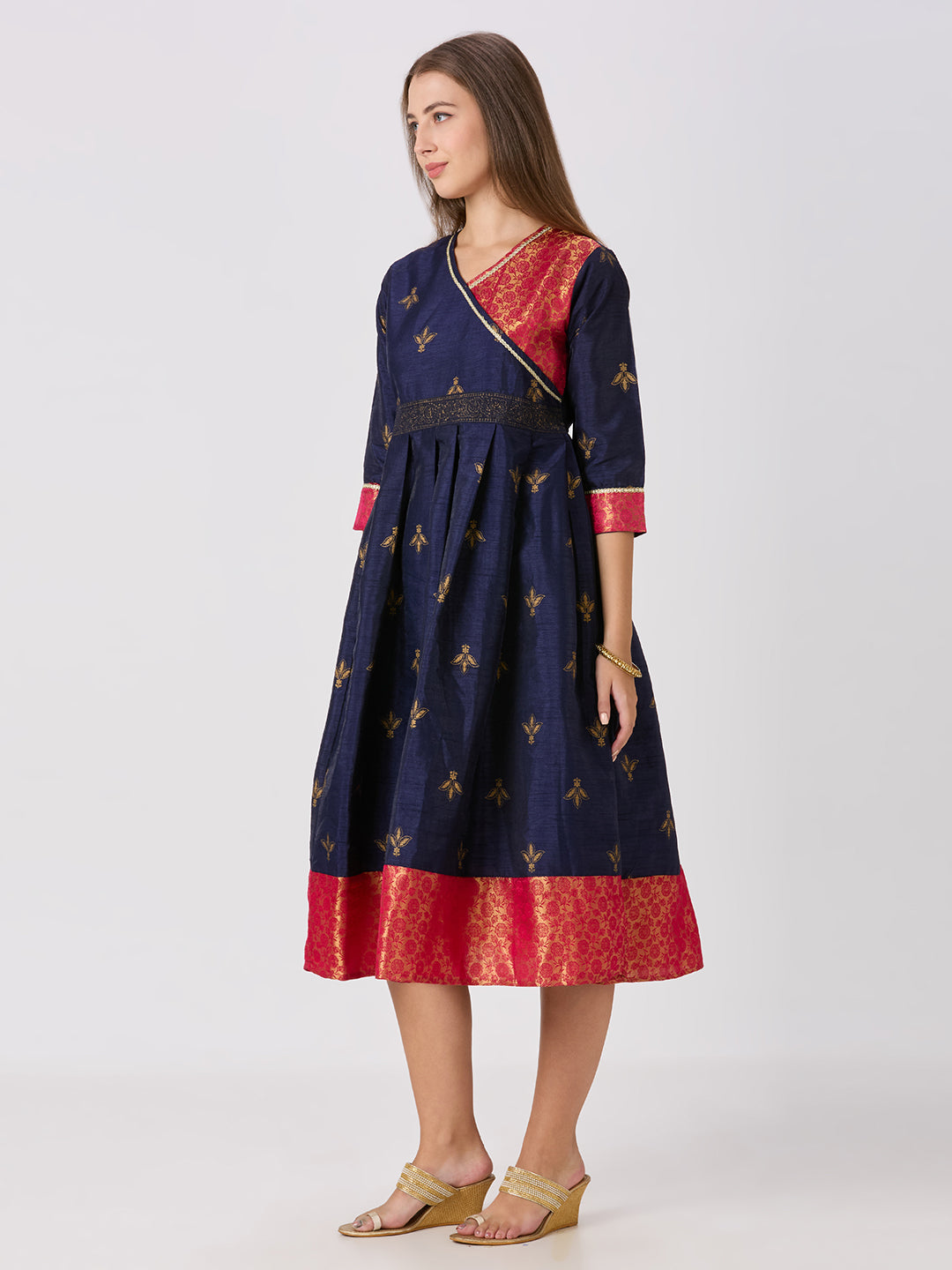 Sitayya Printed Dress - Navy