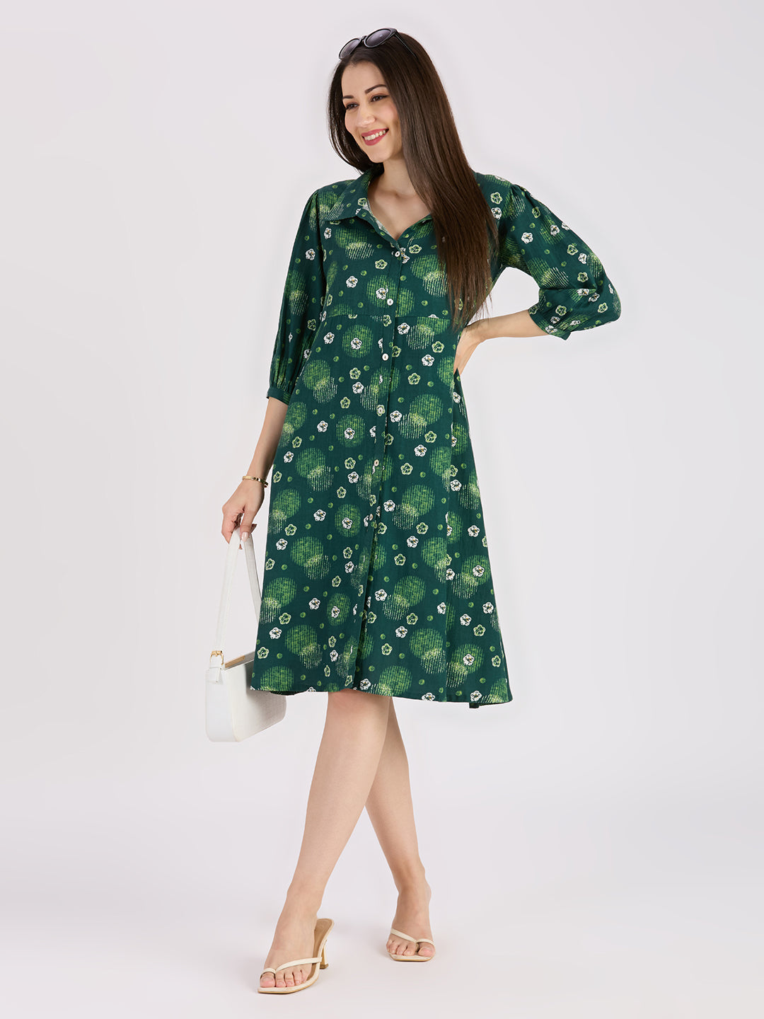 Sitayya Printed Dress - Green