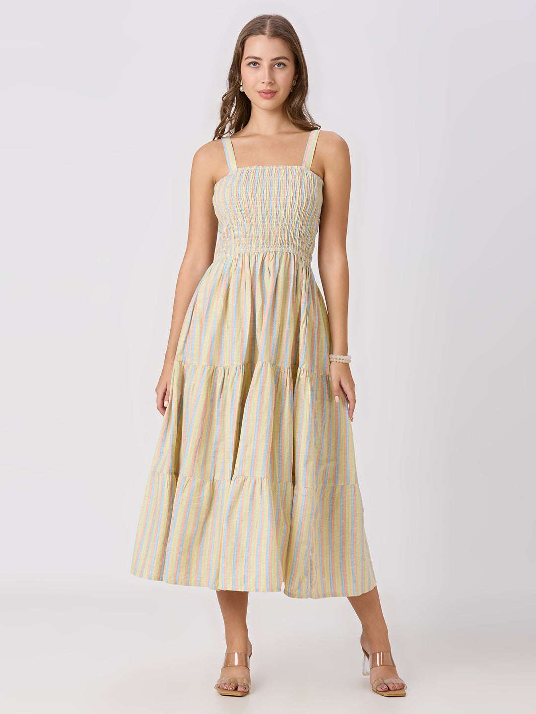 Sitayya Embroidered Dress - Lemon
