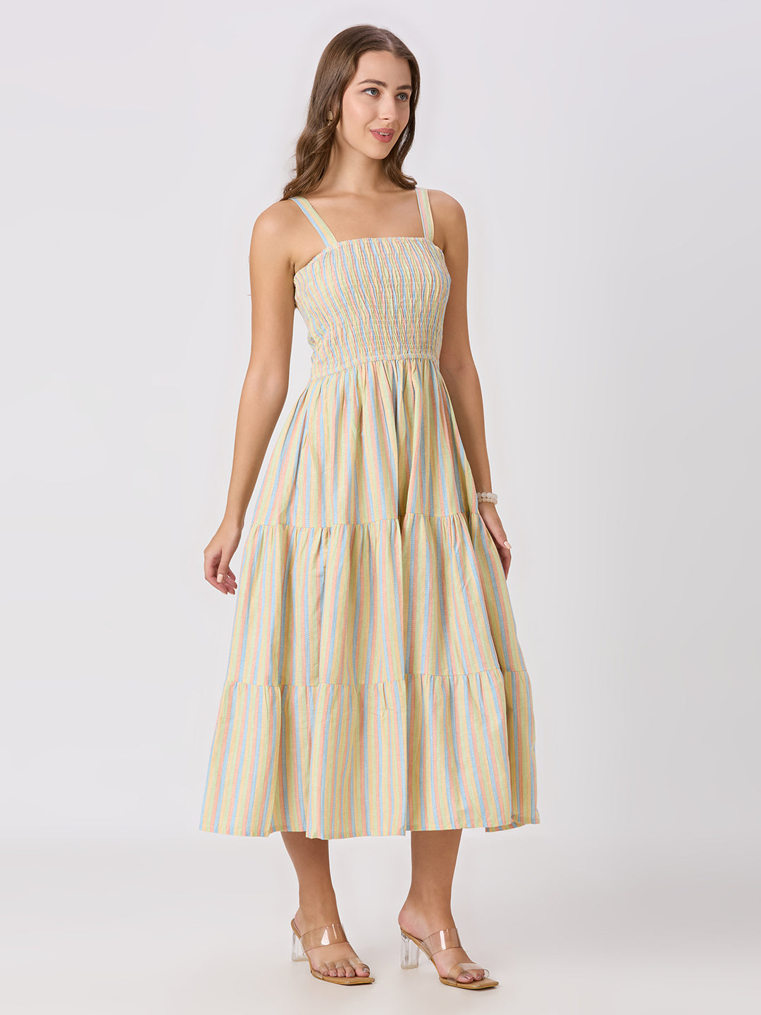 Sitayya Embroidered Dress - Lemon