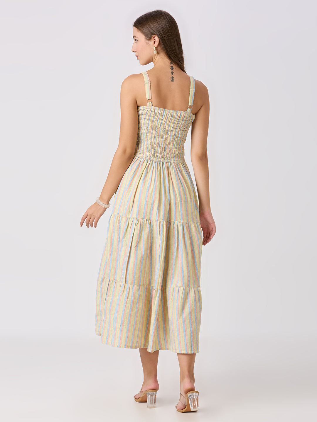 Sitayya Embroidered Dress - Lemon