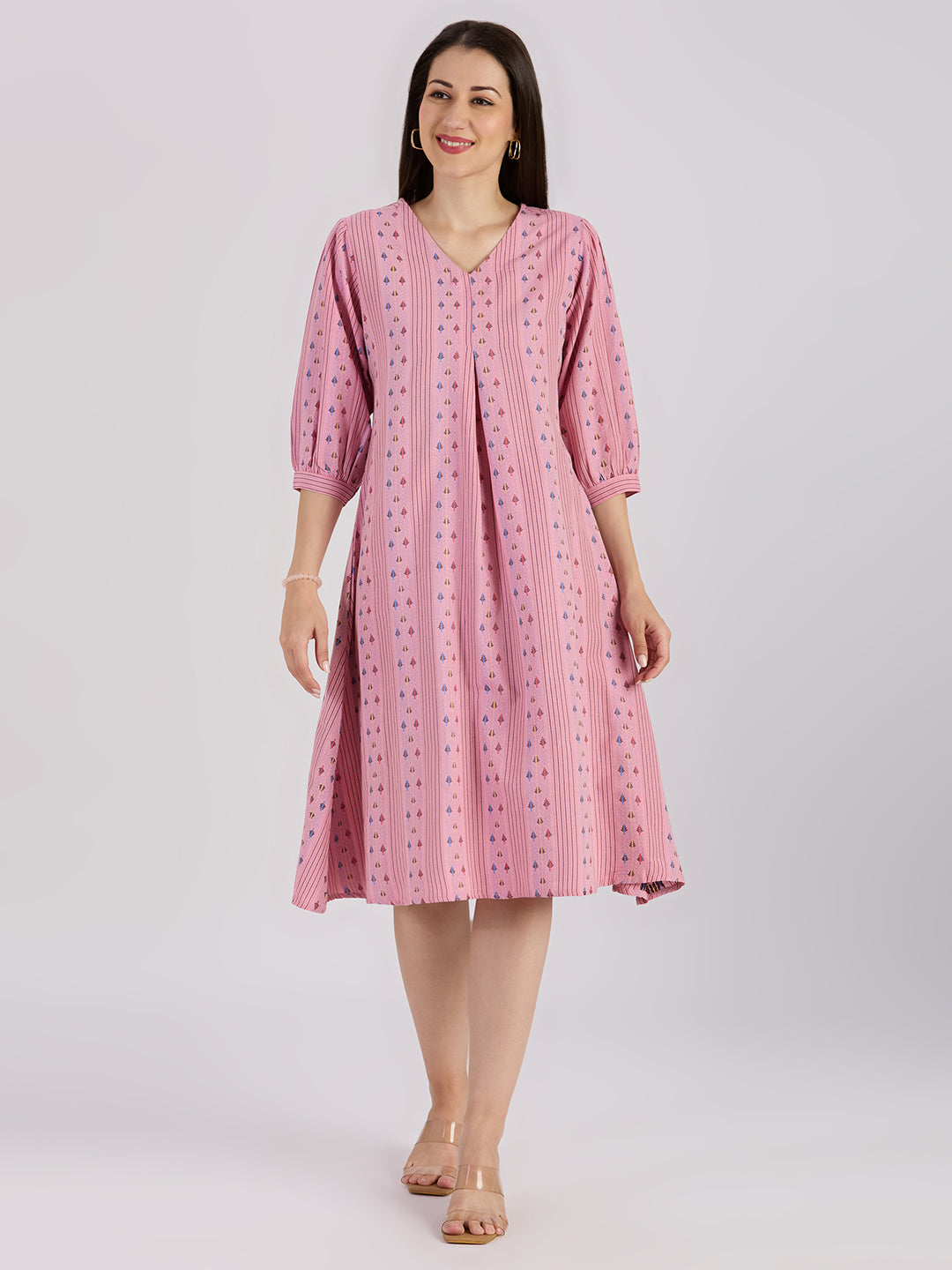 Sitayya Yarn Dyed Kurta - Peach