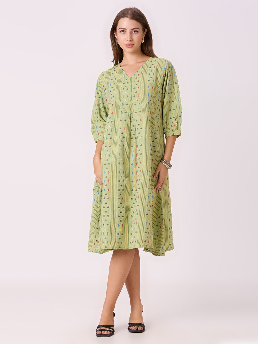 Sitayya Yarn Dyed Kurta - Pista Green