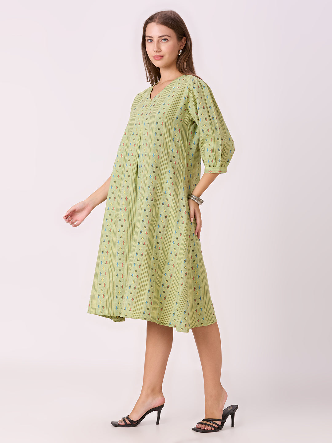 Sitayya Yarn Dyed Kurta - Pista Green