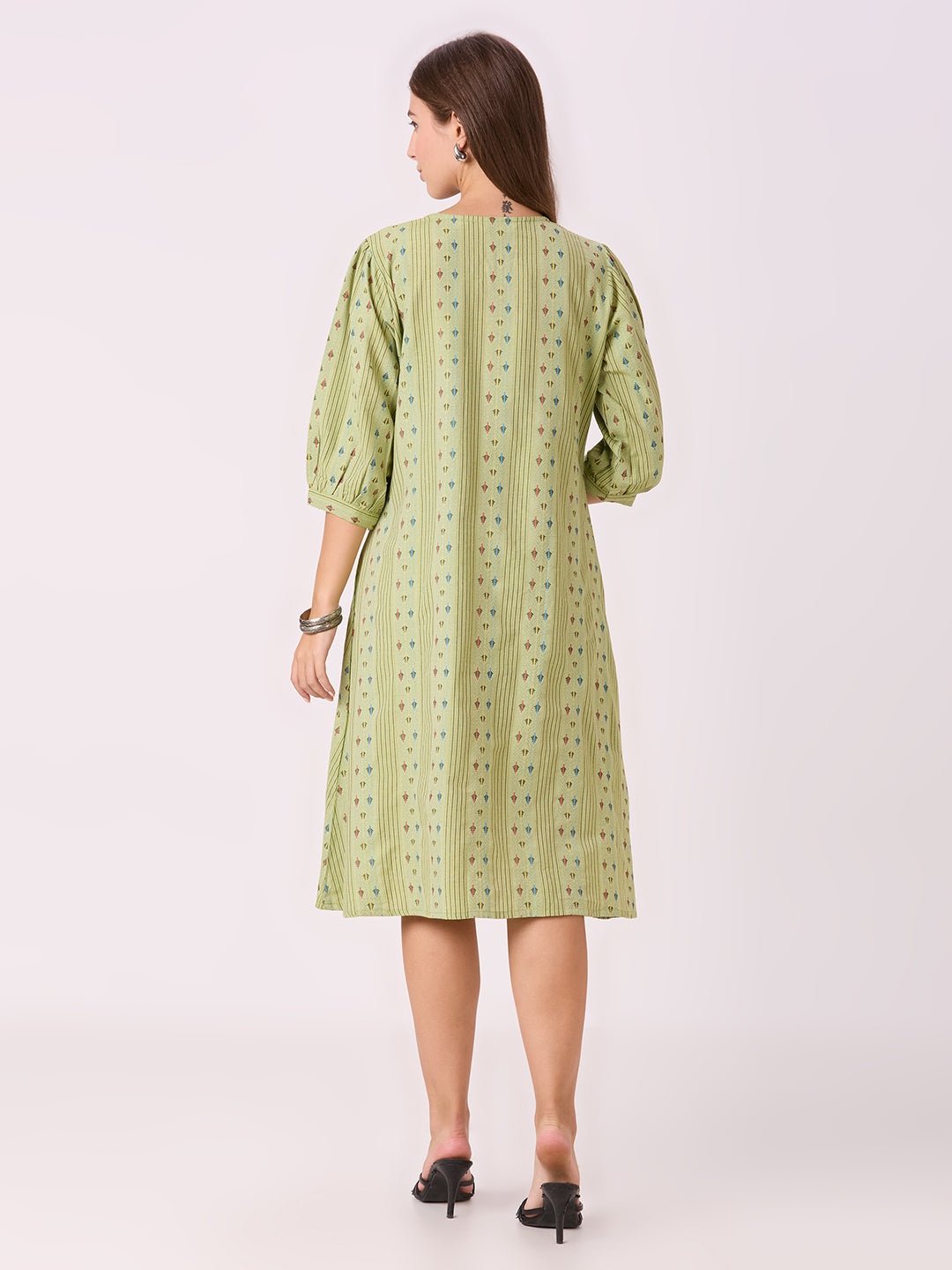 Sitayya Yarn Dyed Kurta - Pista Green