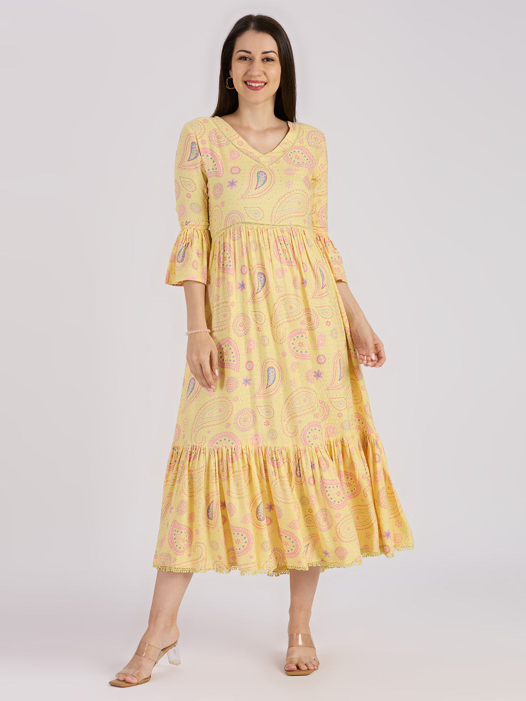Sitayya Printed Dress - Yellow