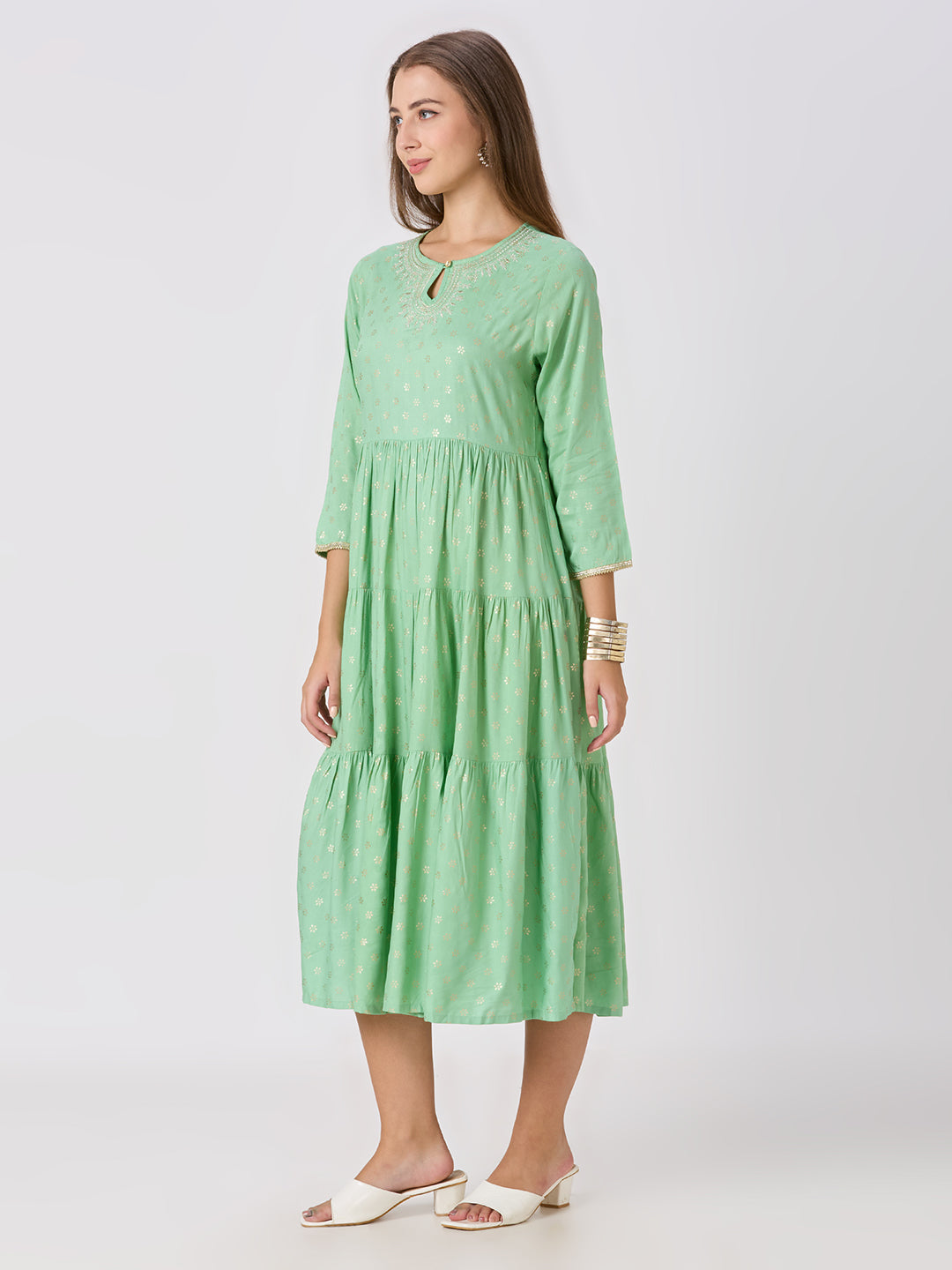 Sitayya Printed Set - Olive
