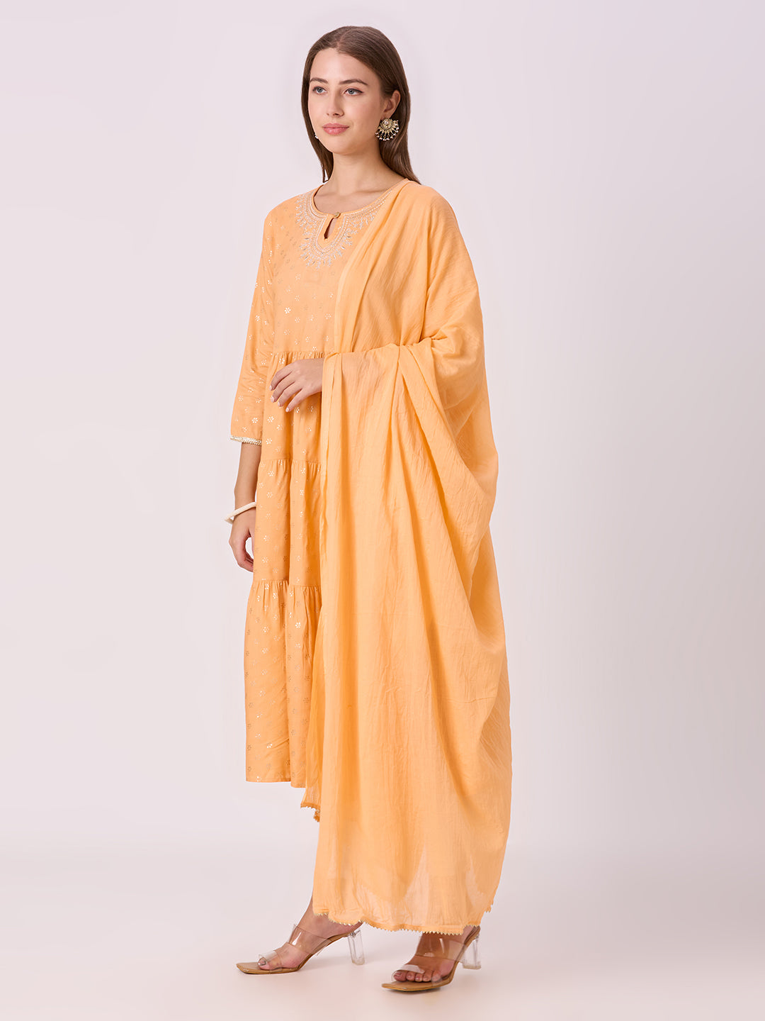 Sitayya Printed Set - Peach