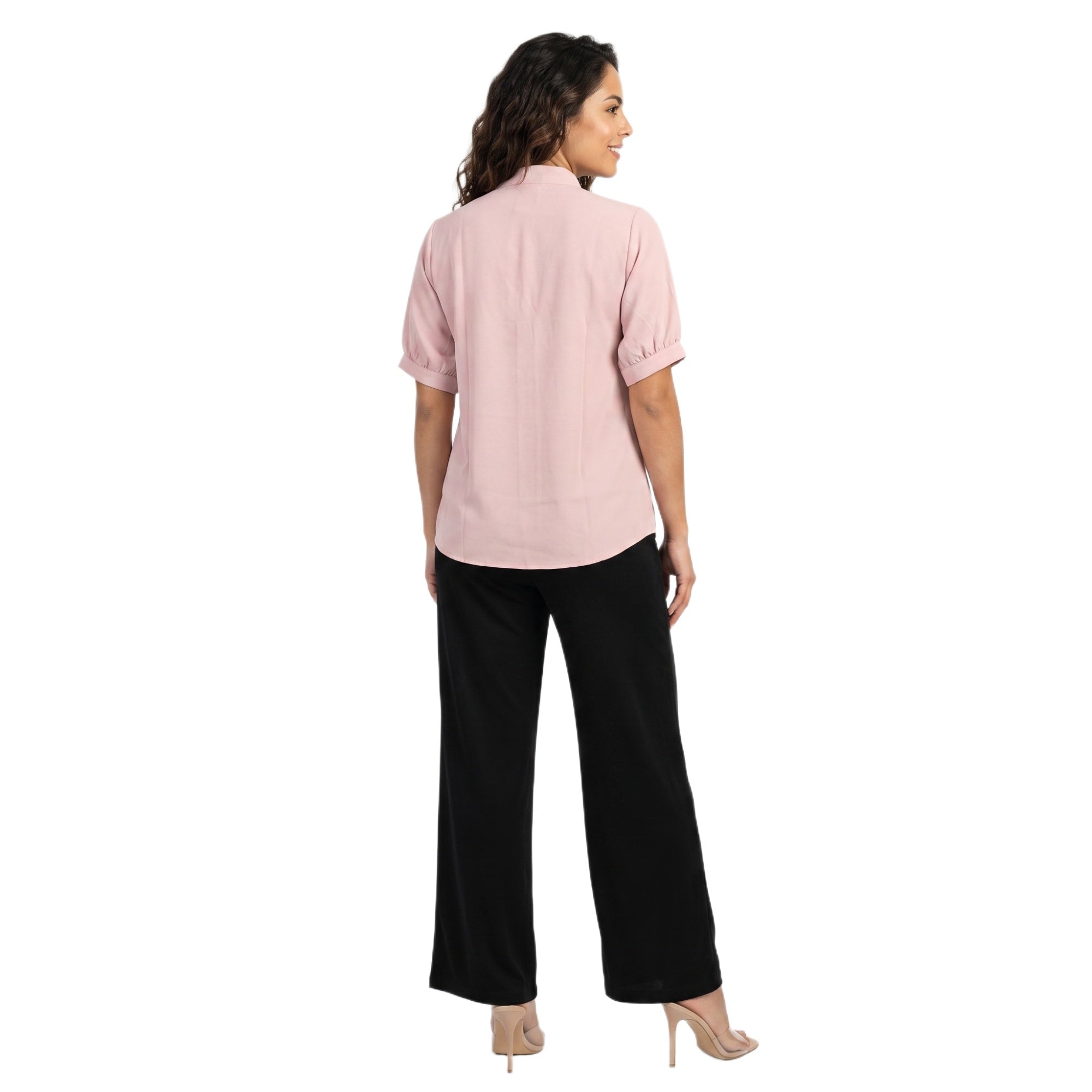 SITAYYA Women's Solid V-Neck Straight Fit Top | Half Sleeve Poly Cotton Casual Top