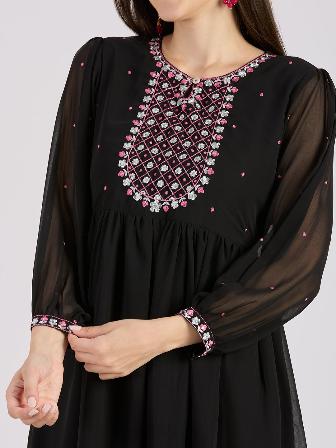 Sitayya Solid Dress - Black