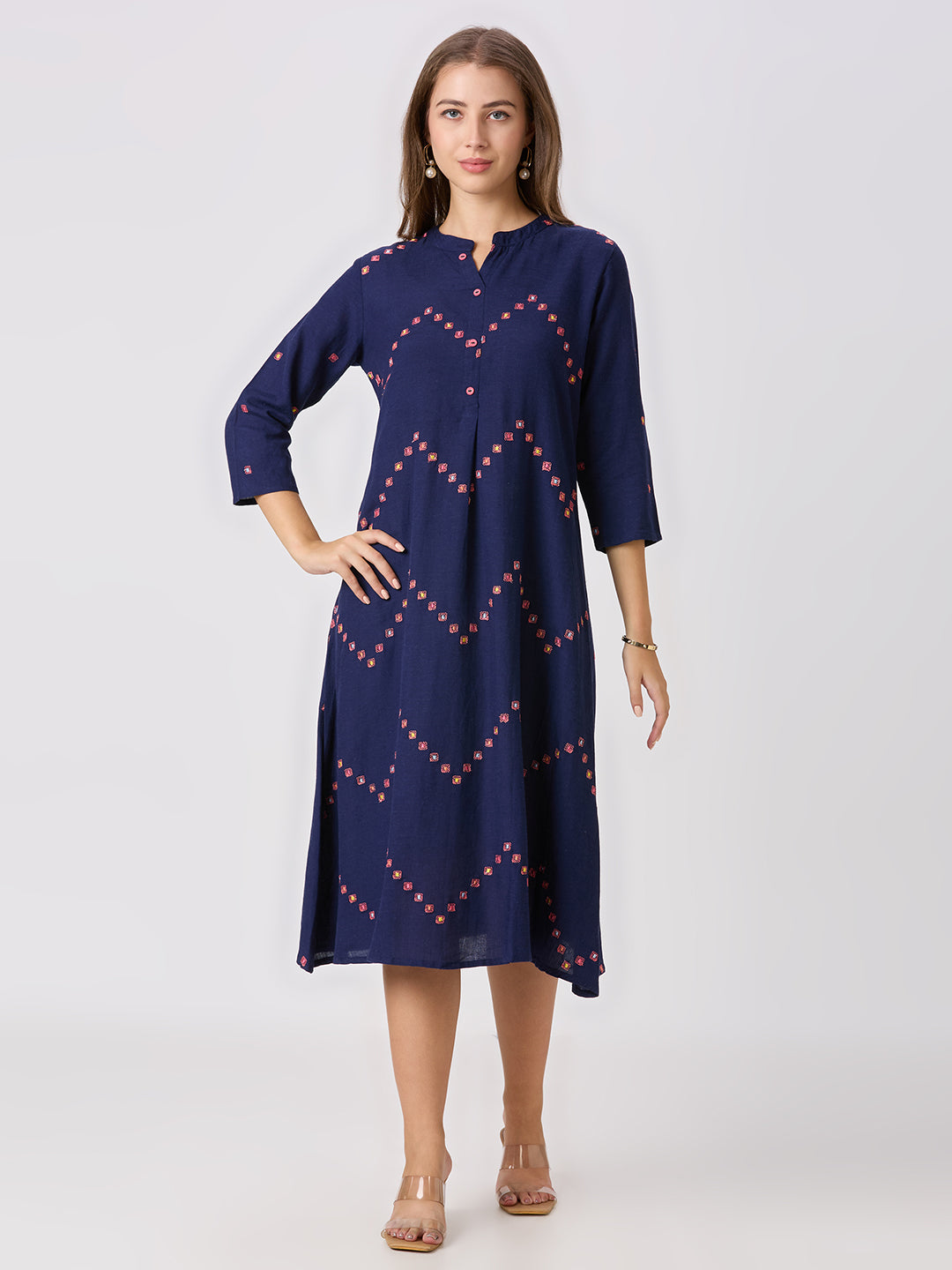 Sitayya Embroidered Kurti - Navy