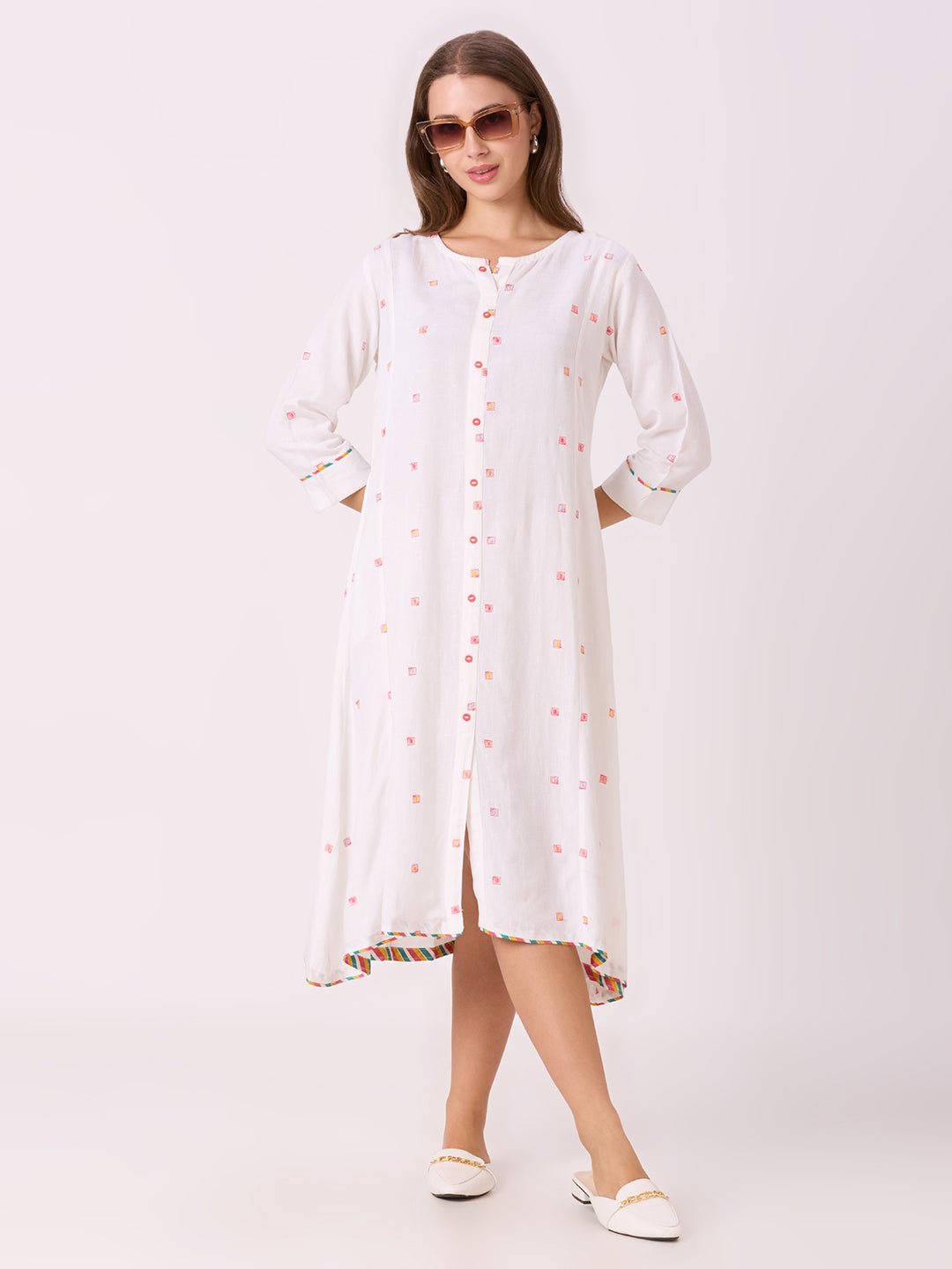 Sitayya Embroidered Kurti - White