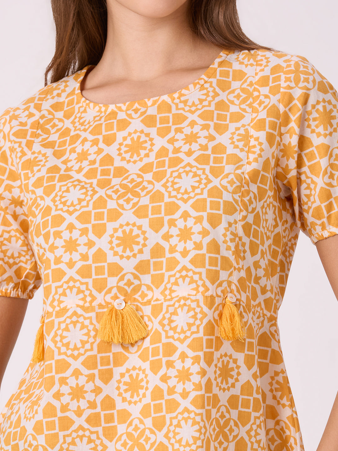Sitayya Printed Top - Yellow