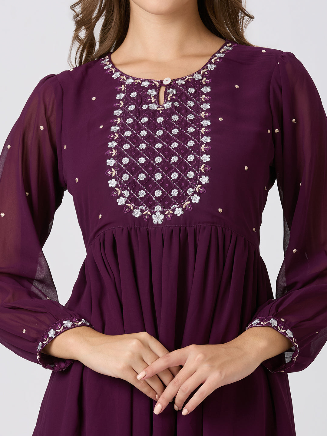 Sitayya Solid Dress - Wine