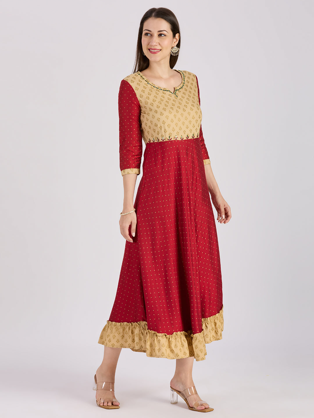 Sitayya Printed Kurti - Maroon