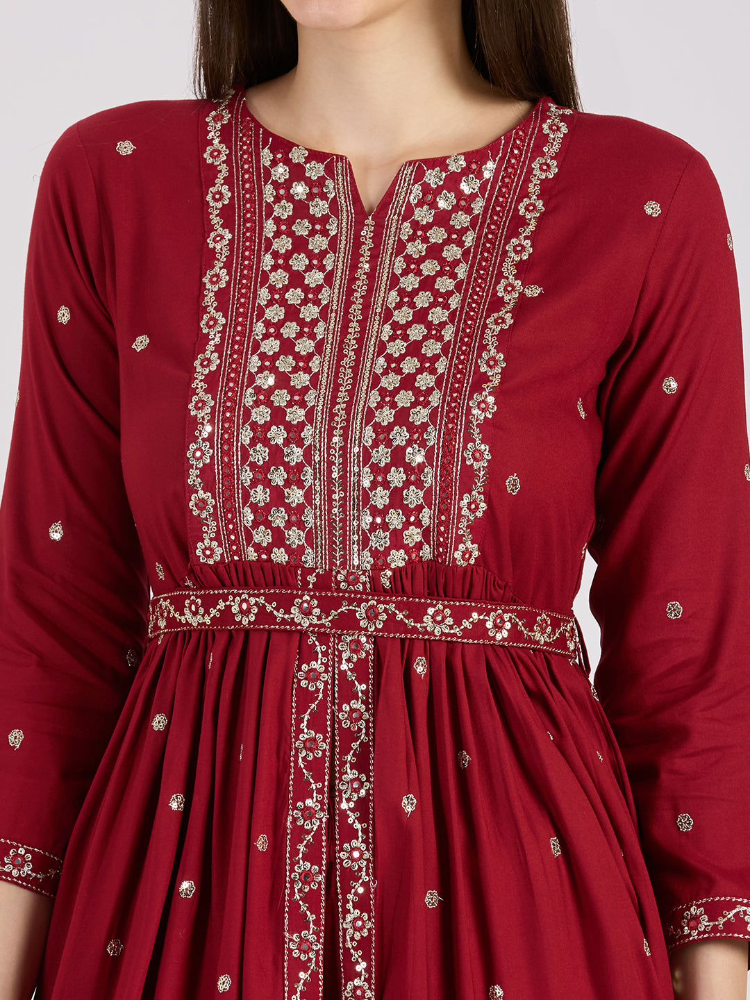 Sitayya Printed Set - Maroon