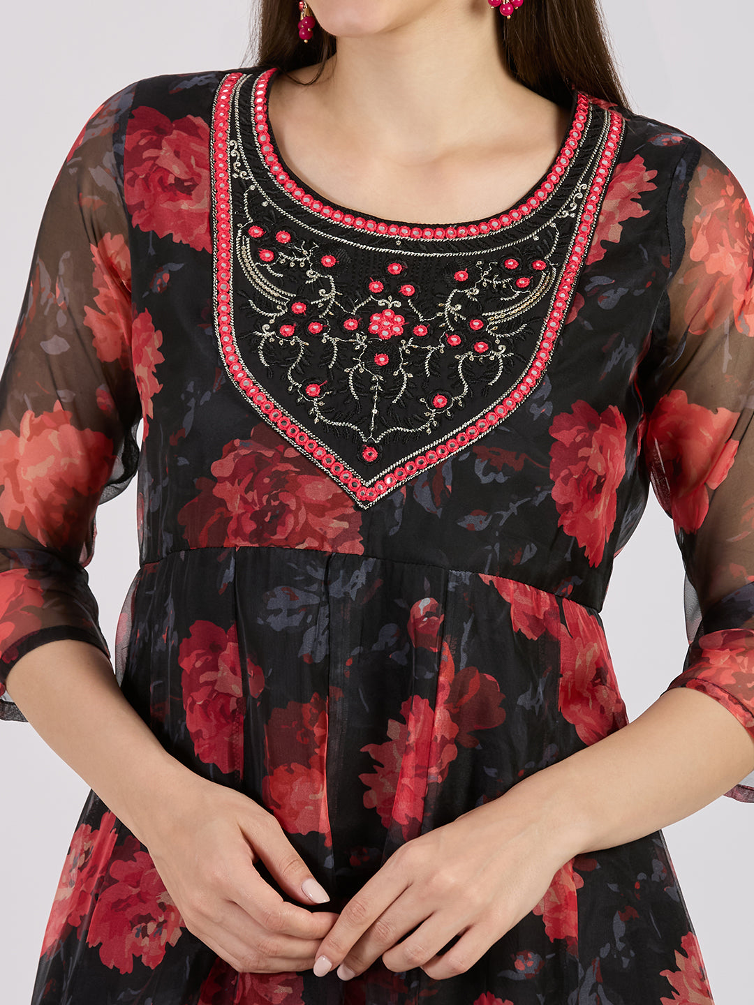 Sitayya Printed Dress - Black