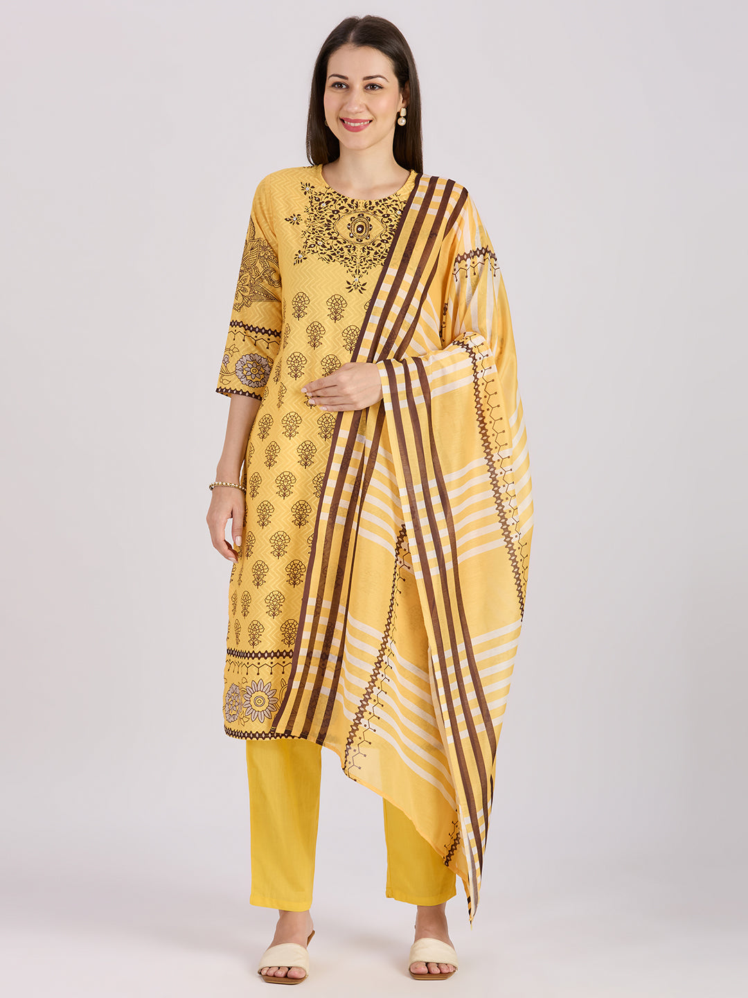 Sitayya Printed Set - Yellow