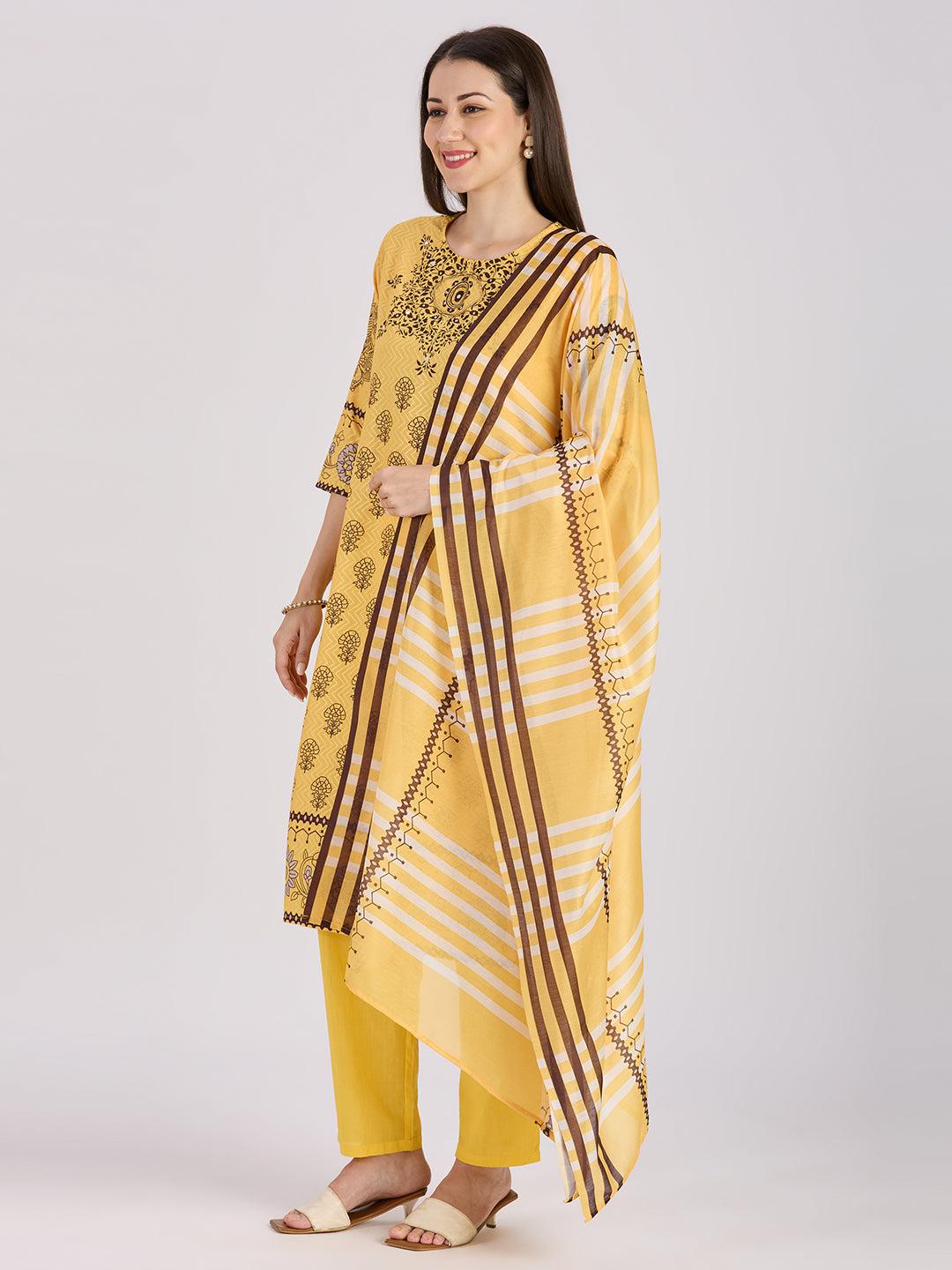 Sitayya Printed Set - Yellow