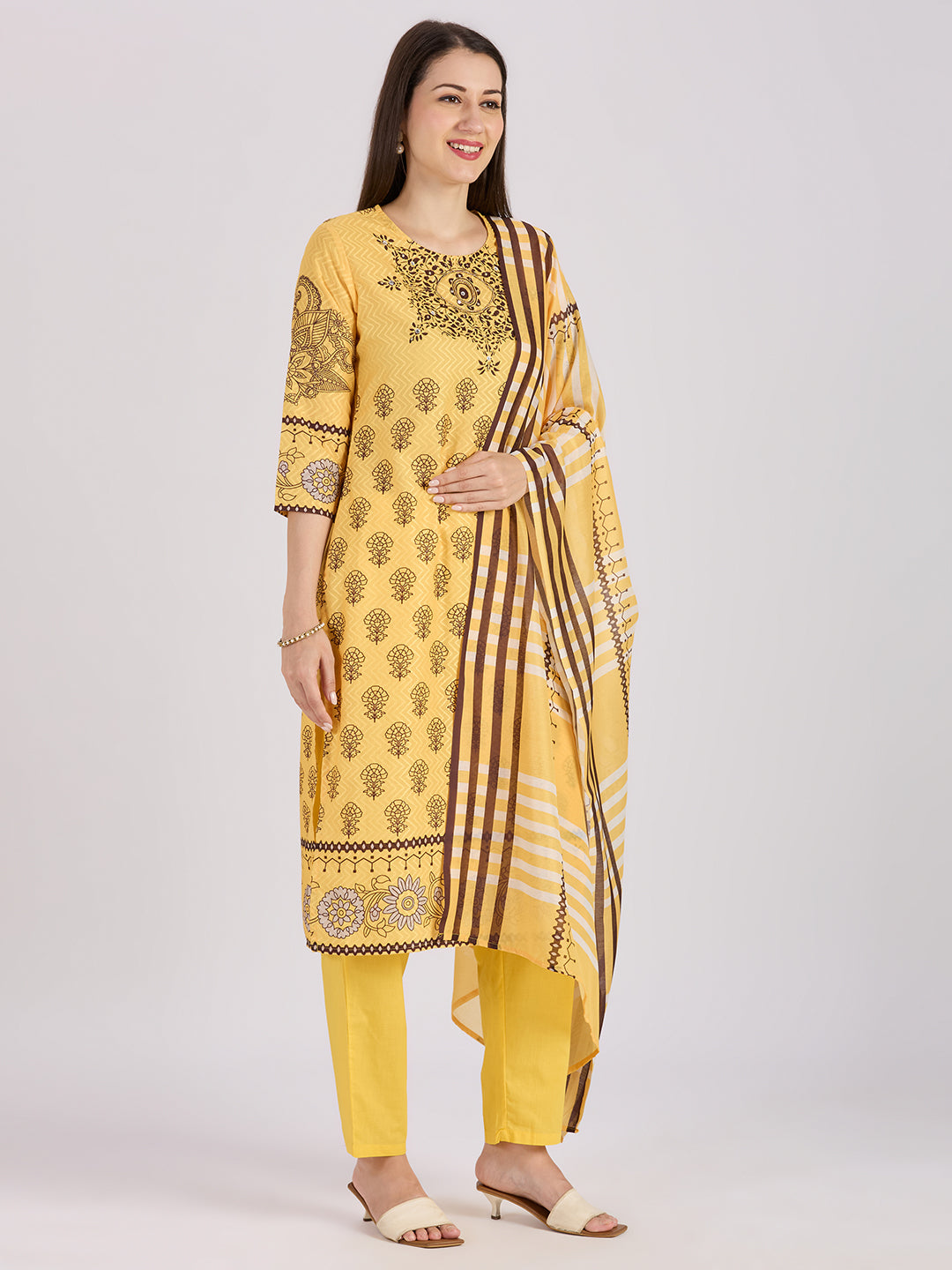 Sitayya Printed Set - Yellow