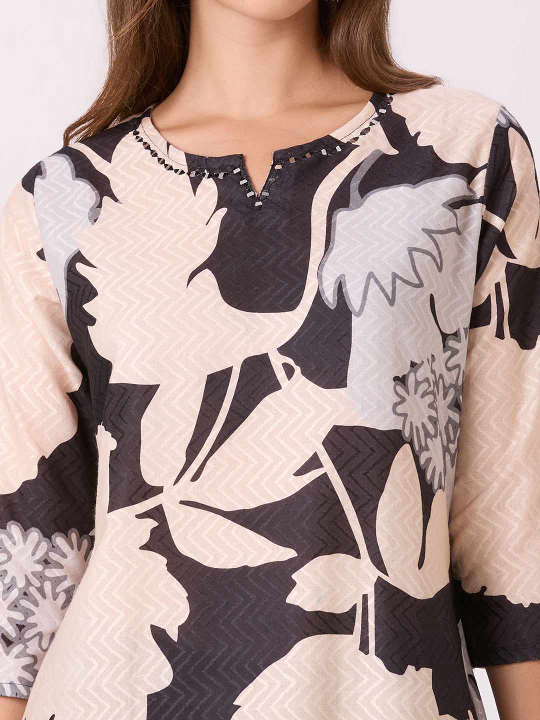 Sitayya Printed Kurti - Black