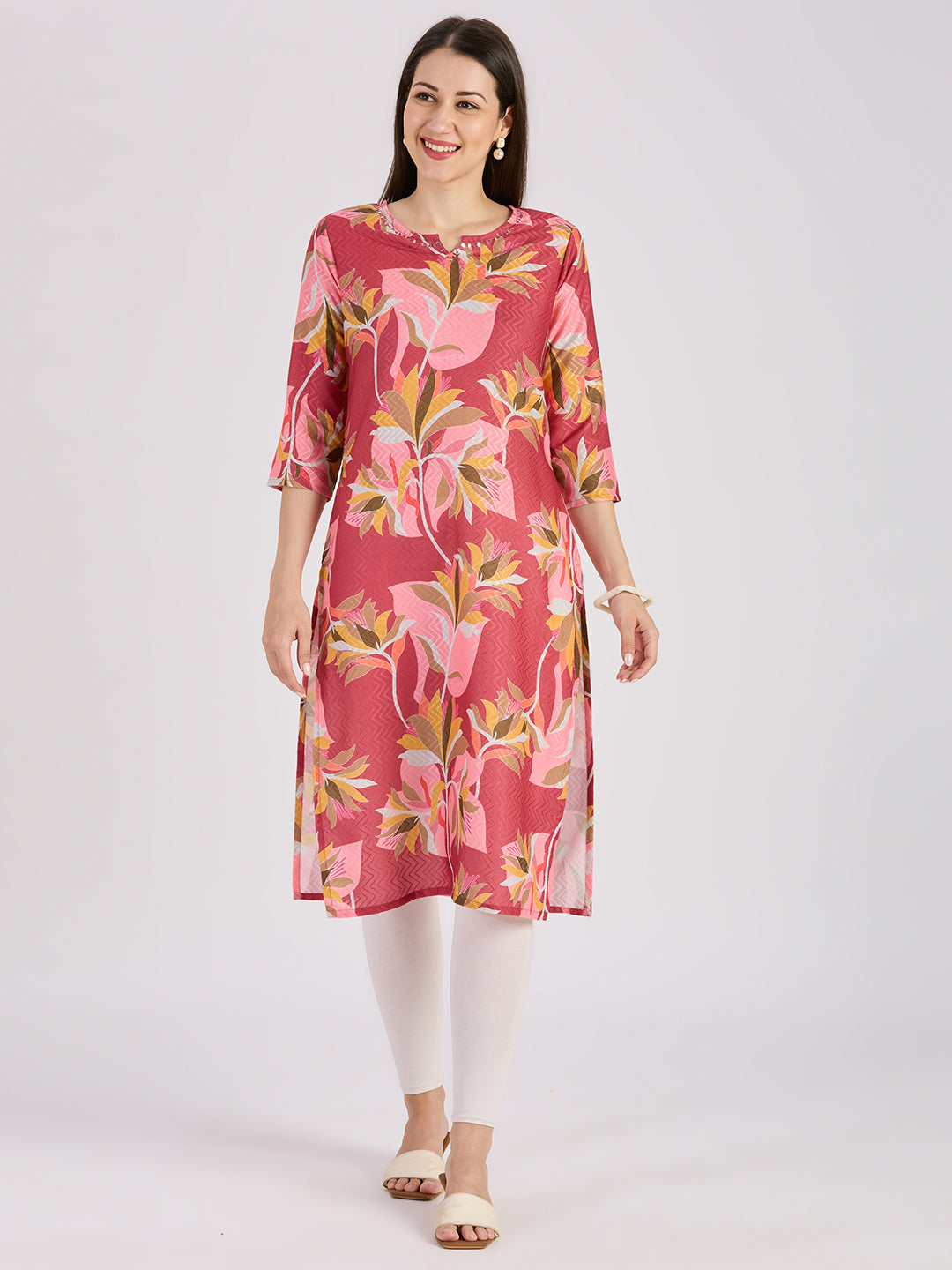 Sitayya Printed Kurti - Maroon