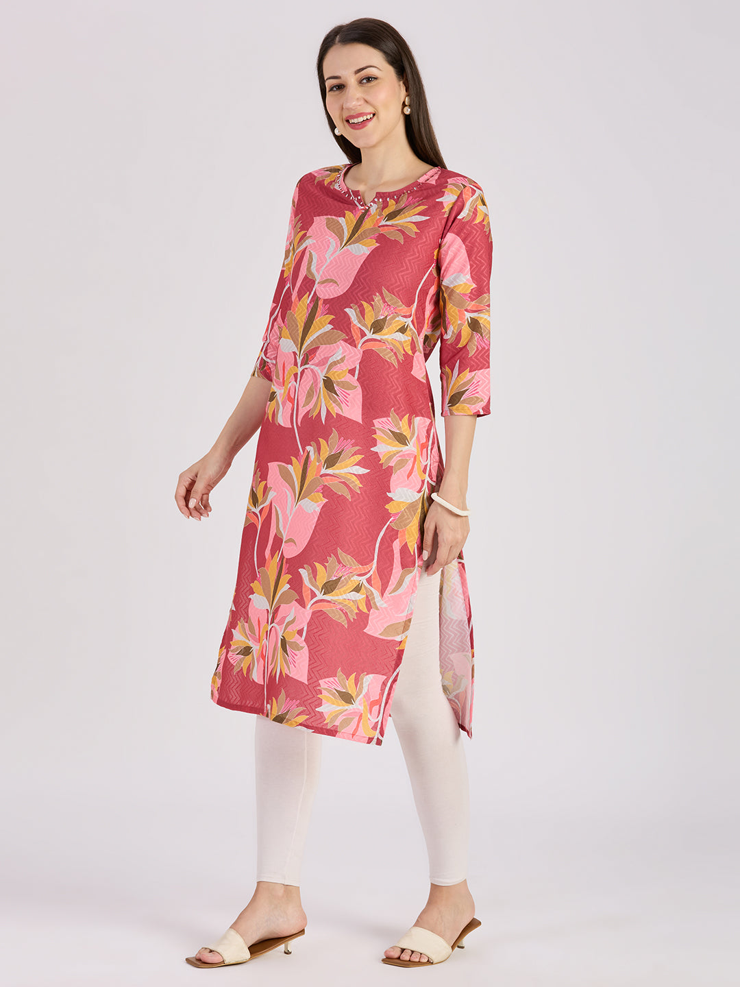 Sitayya Printed Kurti - Maroon