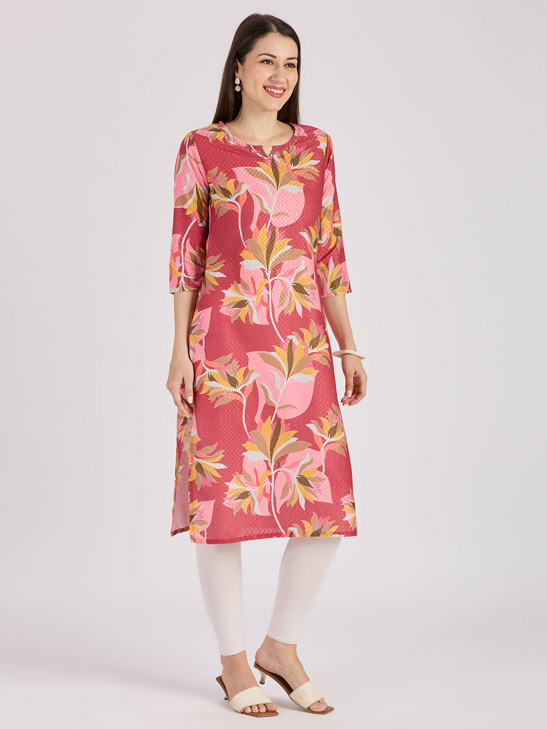 Sitayya Printed Kurti - Maroon