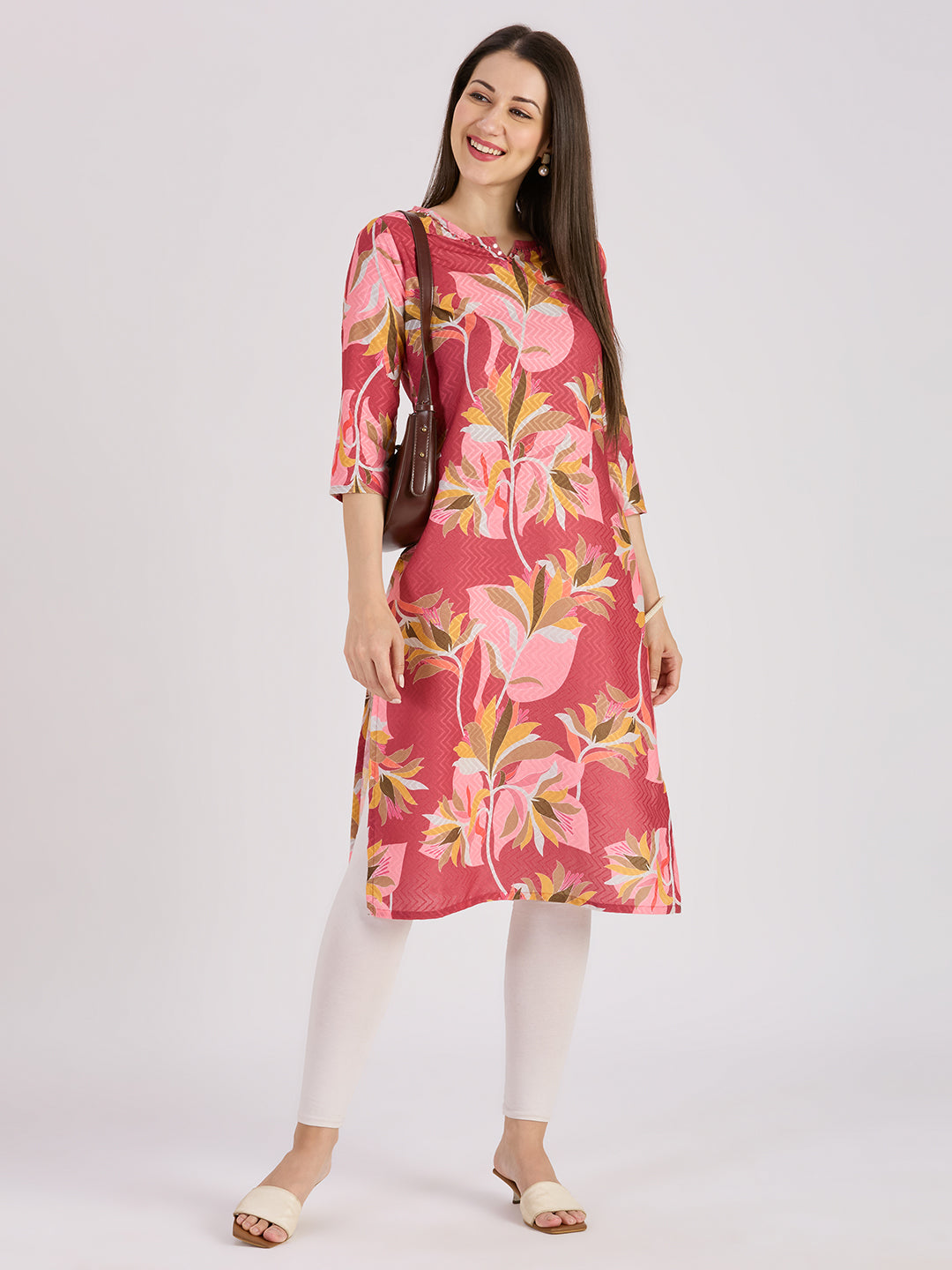 Sitayya Printed Kurti - Maroon