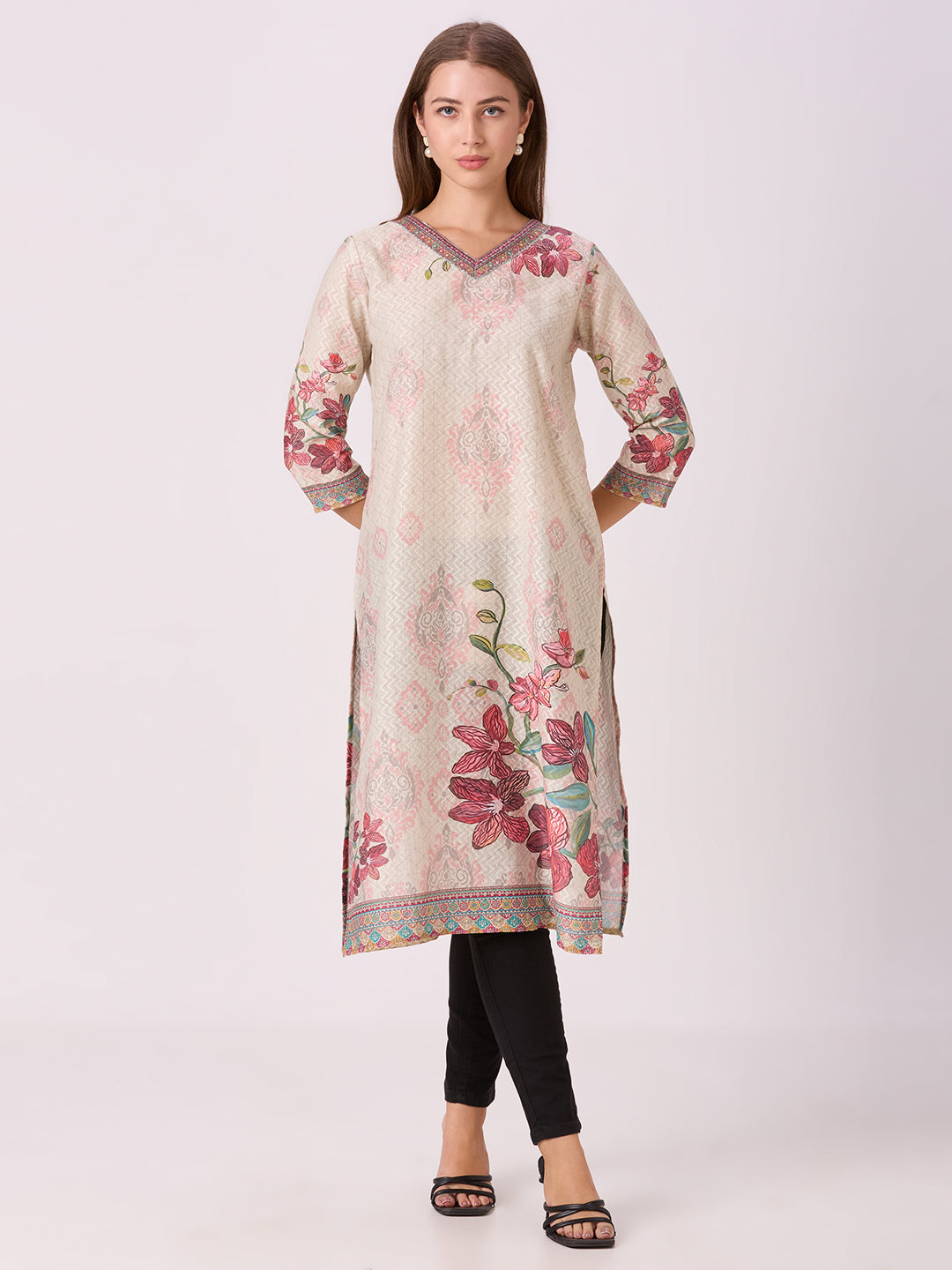 Sitayya Printed Kurta - White