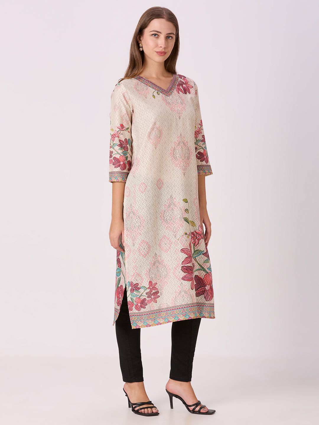 Sitayya Printed Kurta - White