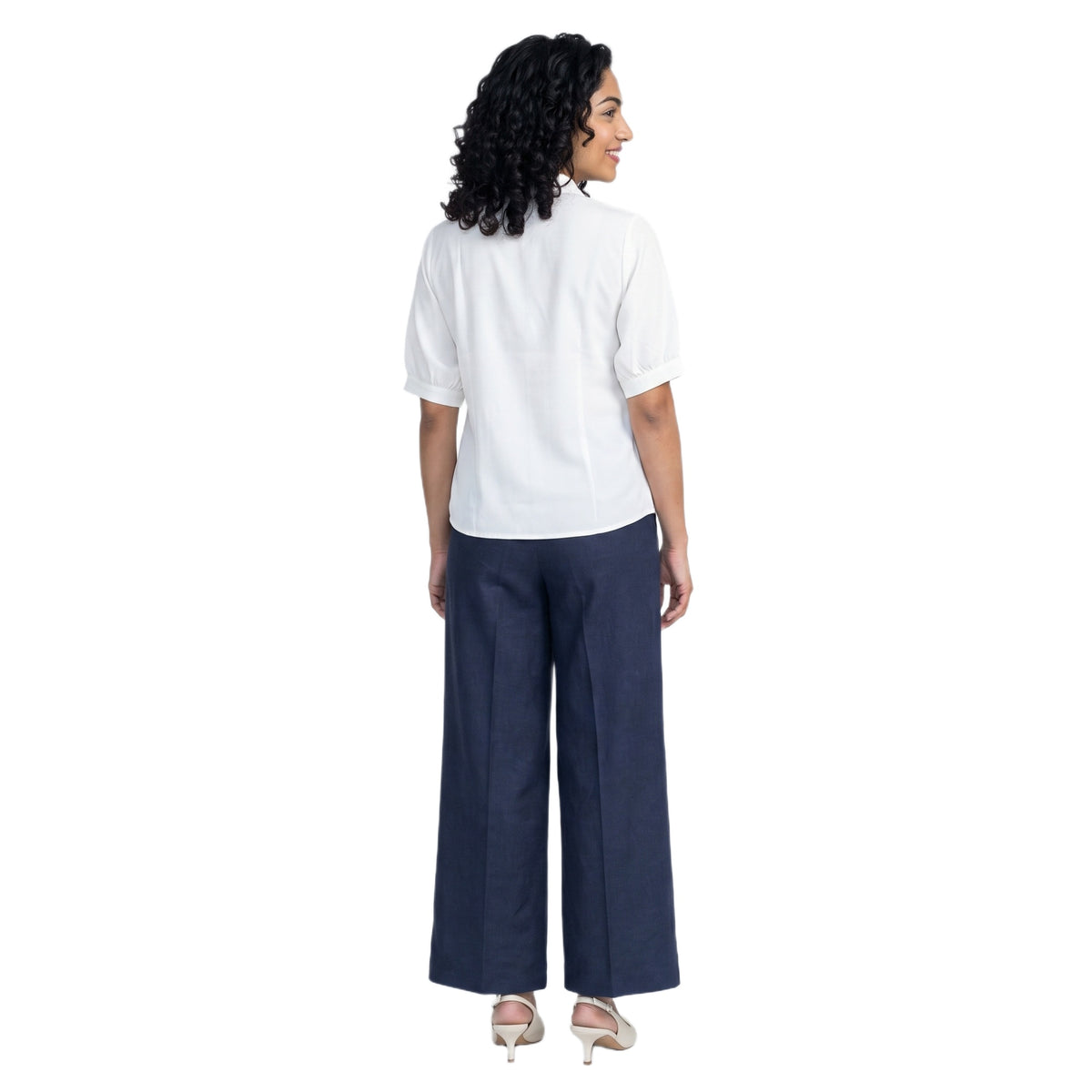 SITAYYA Women's Solid V-Neck Straight Fit Top | Half Sleeve Poly Cotton Casual Top | 22 Inch Length | Day Wear