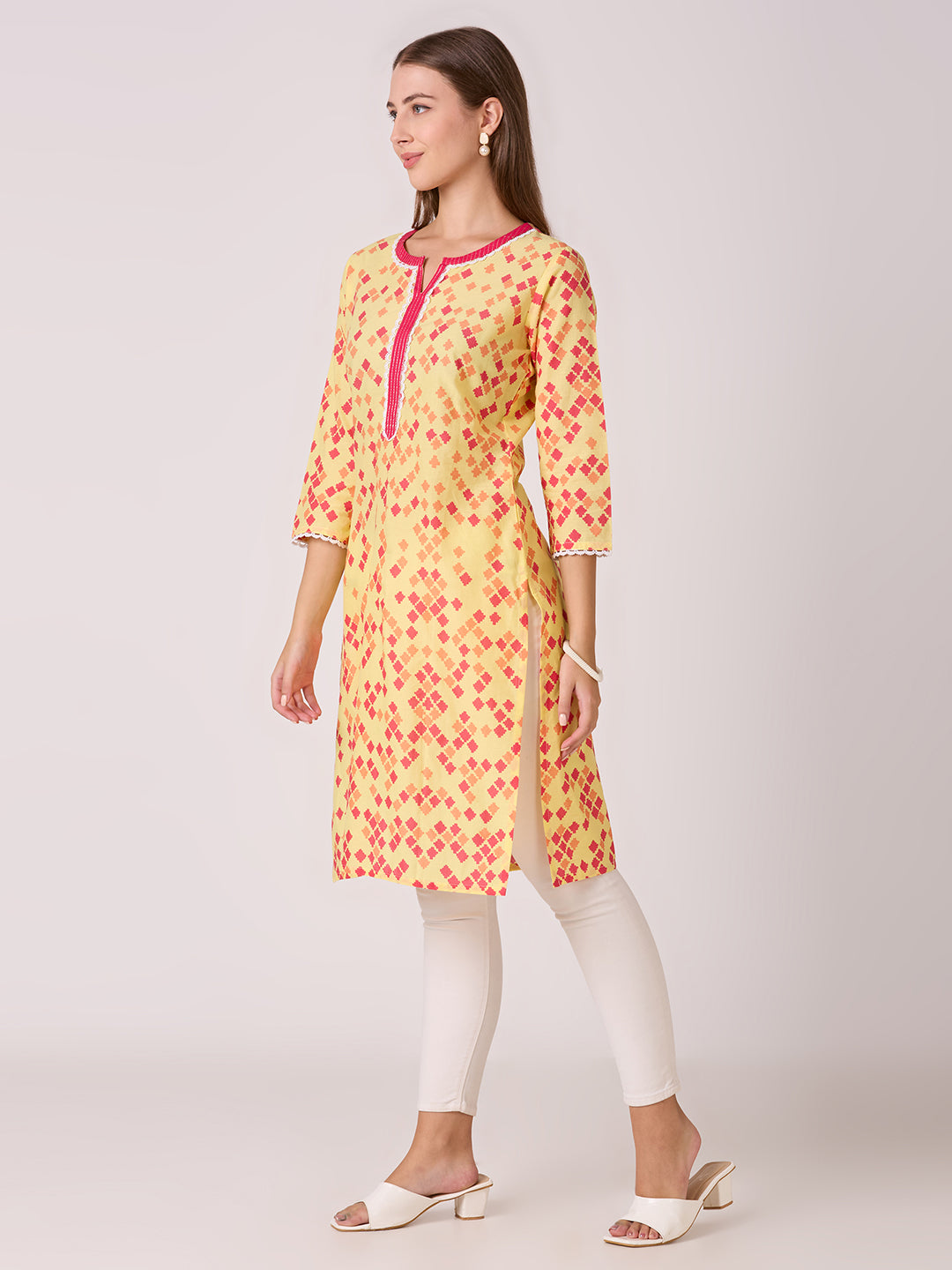 Sitayya Printed Kurti - Yellow