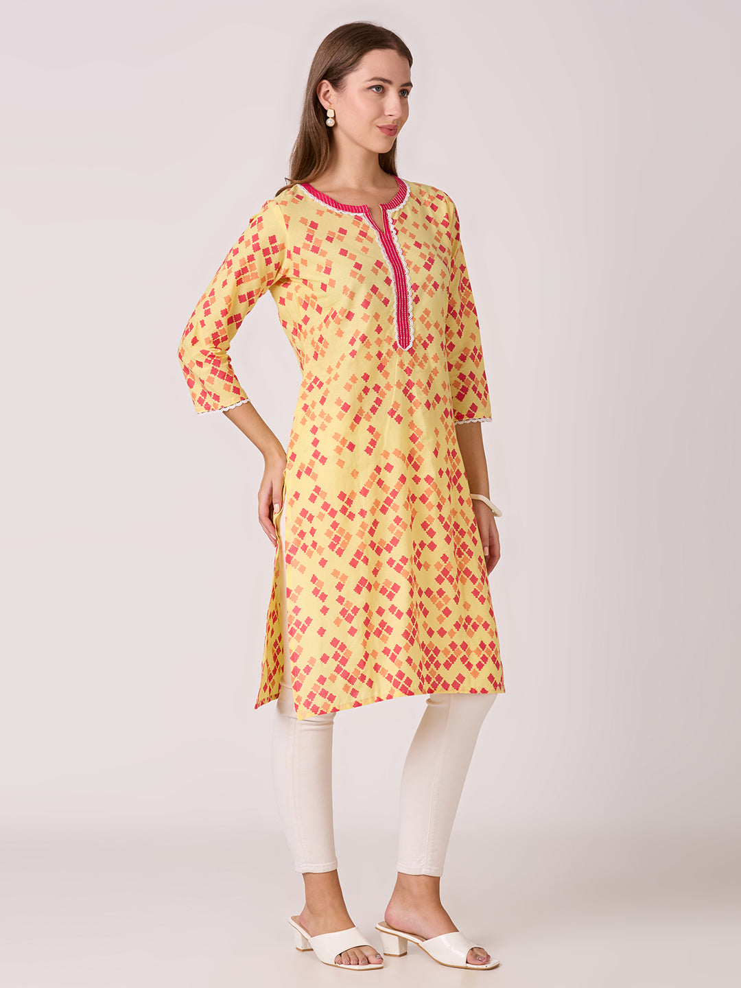 Sitayya Printed Kurti - Yellow