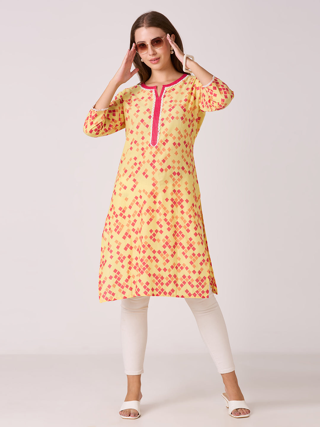 Sitayya Printed Kurti - Yellow