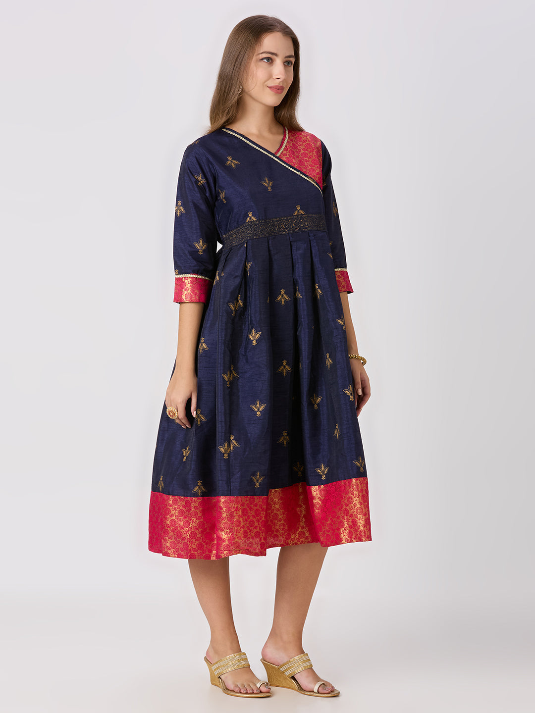 Sitayya Printed Dress - Navy