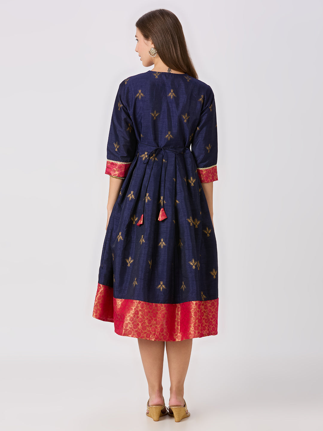 Sitayya Printed Dress - Navy