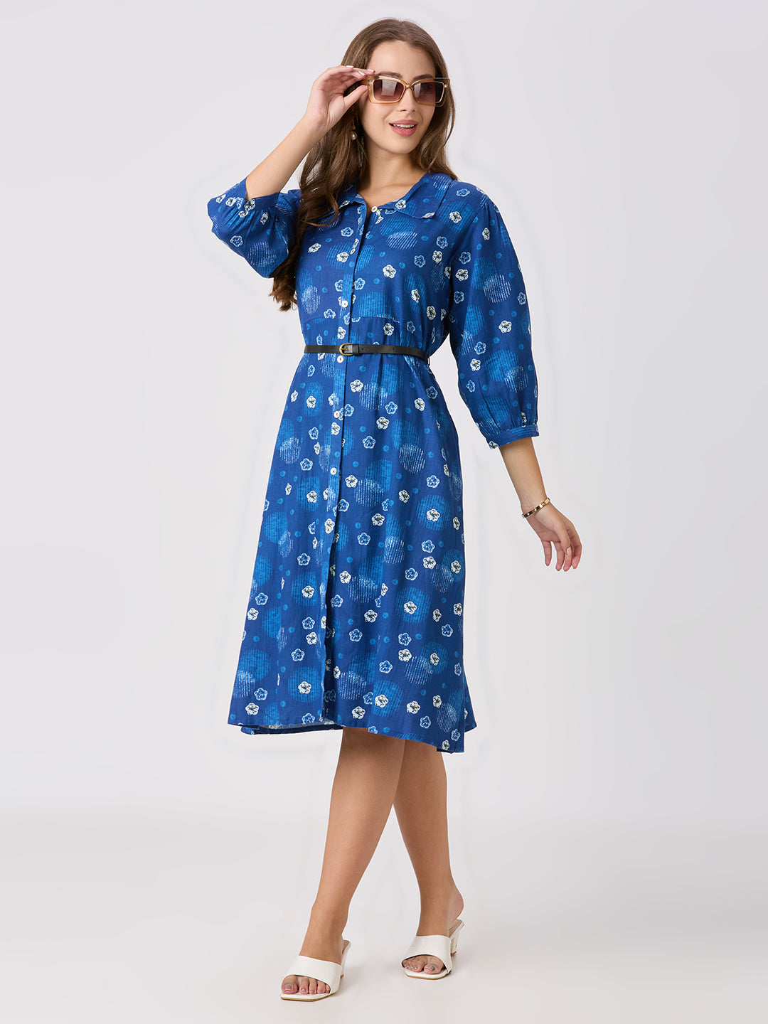Sitayya Printed Dress - Blue