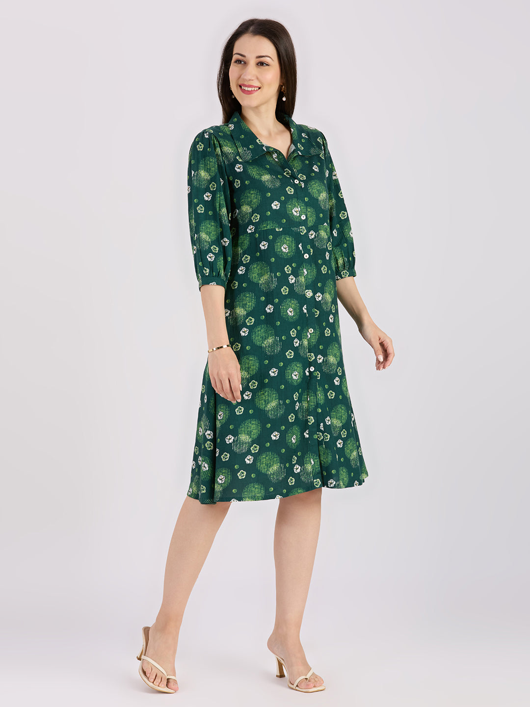 Sitayya Printed Dress - Green