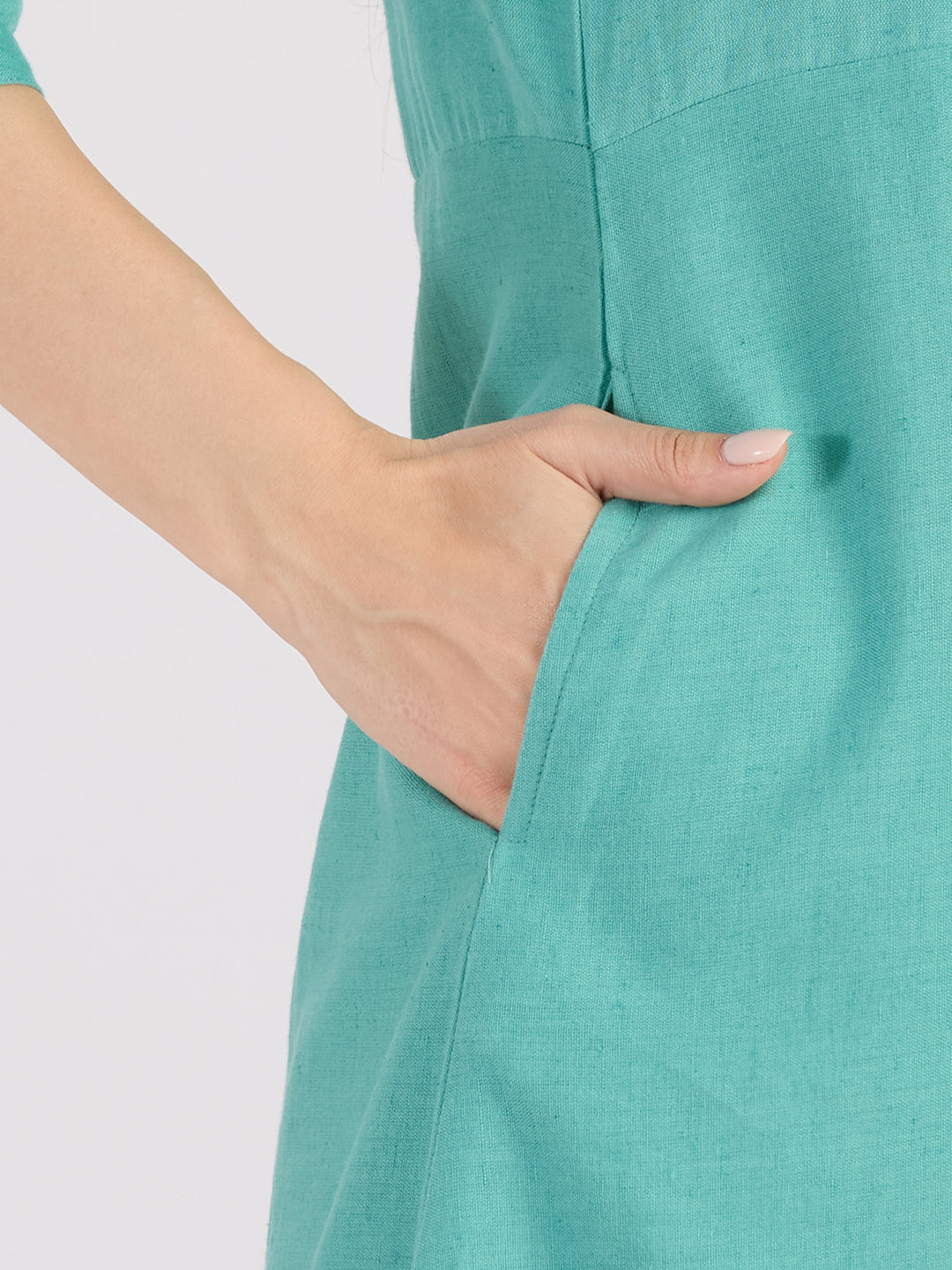 Sitayya Embroidered Dress - Pista Green