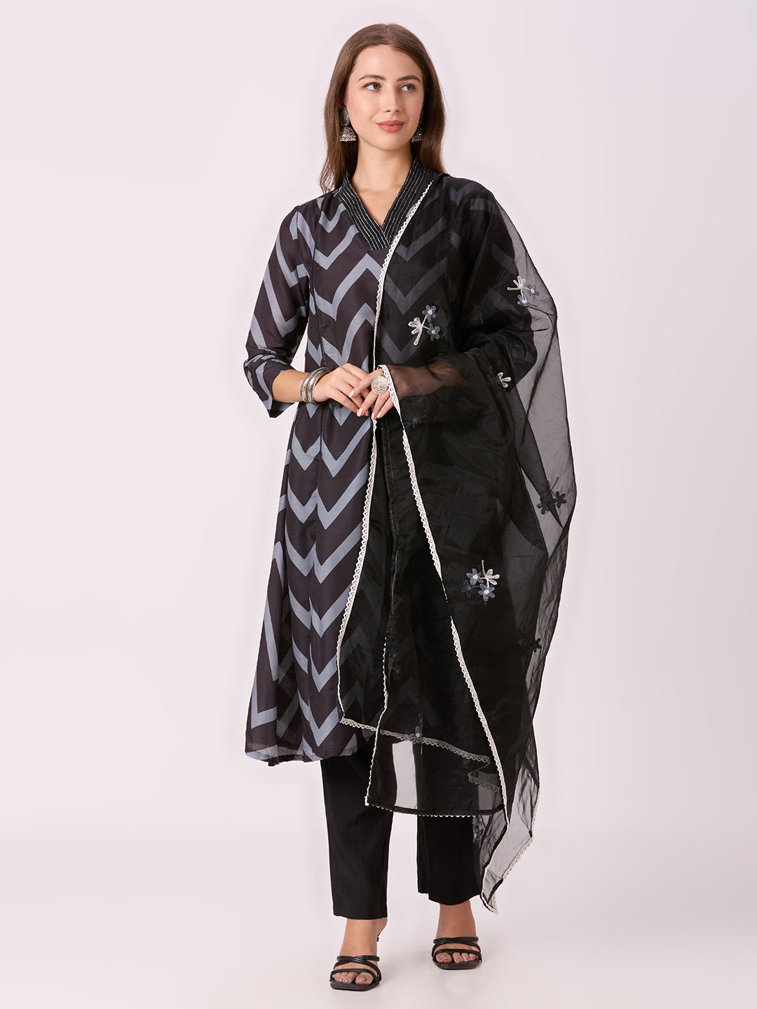 Sitayya Printed Set - Black