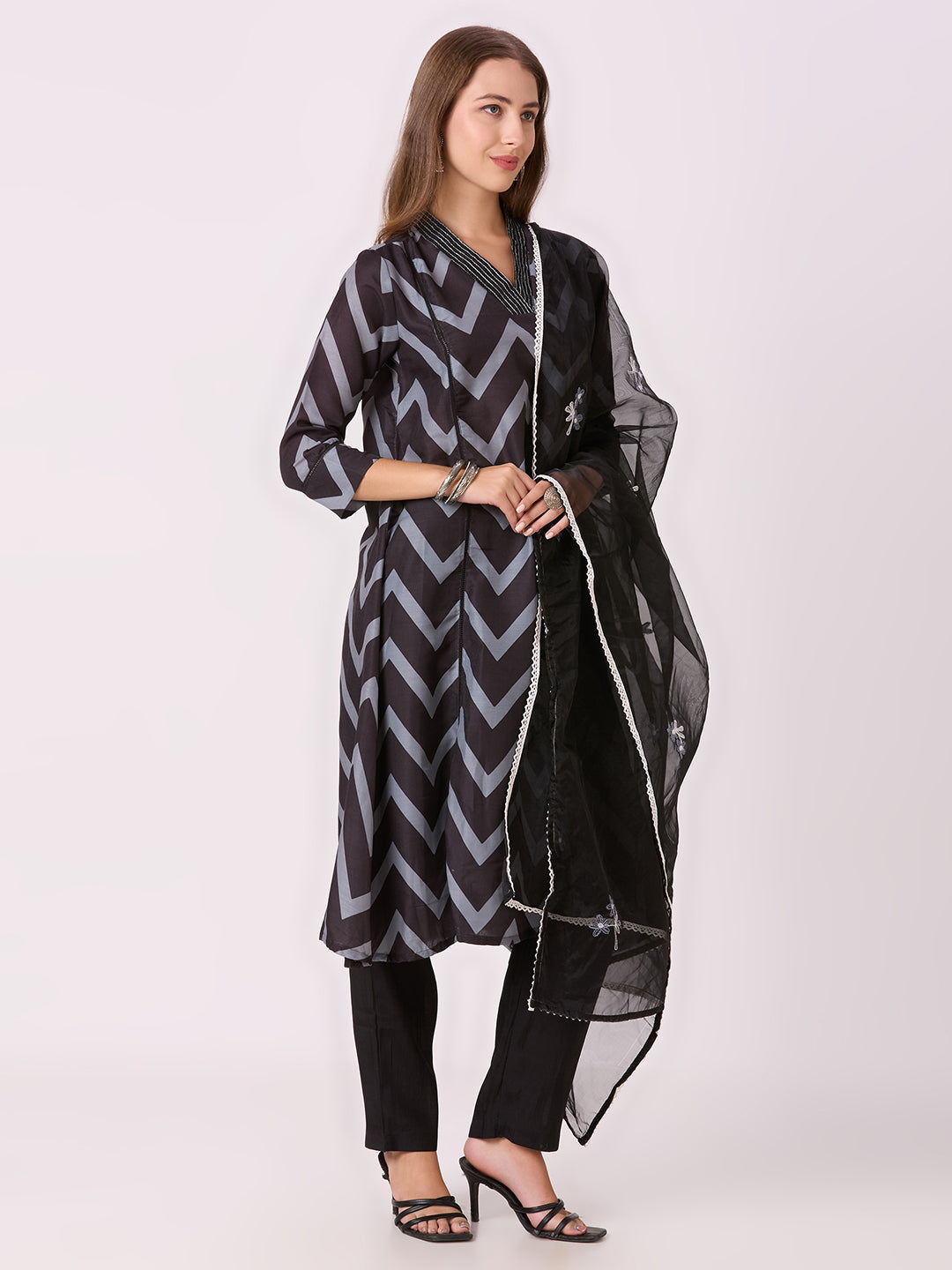 Sitayya Printed Set - Black