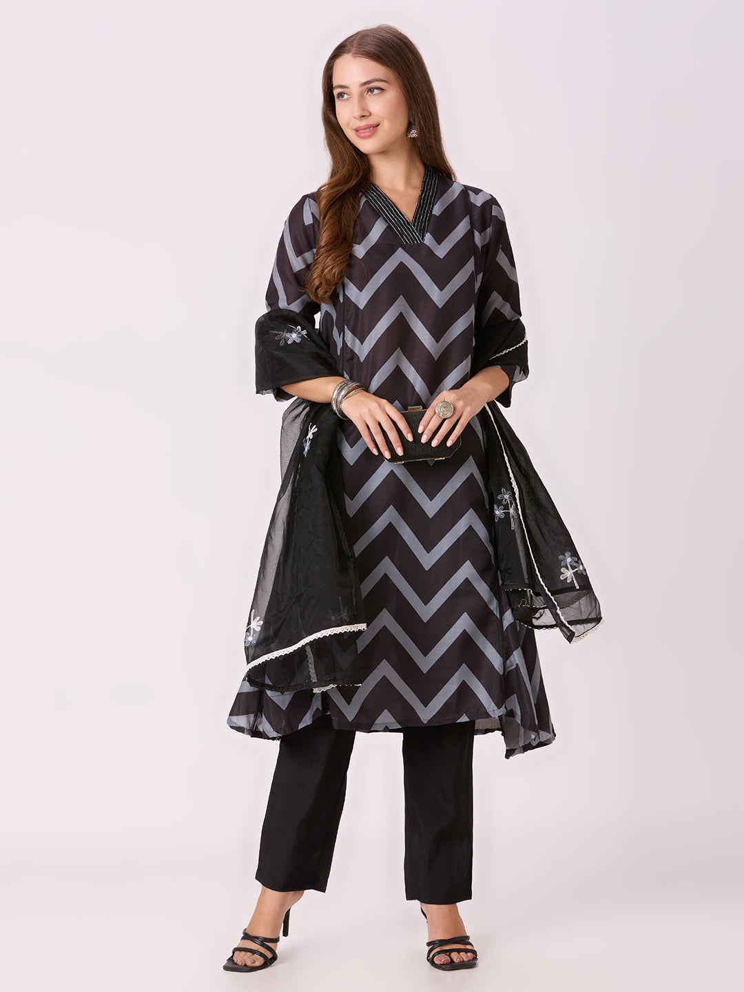 Sitayya Printed Set - Black