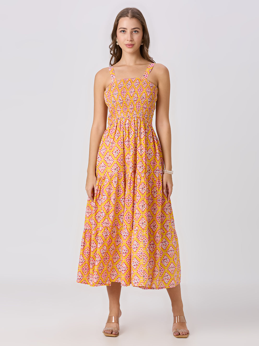 Sitayya Printed Dress - Yellow