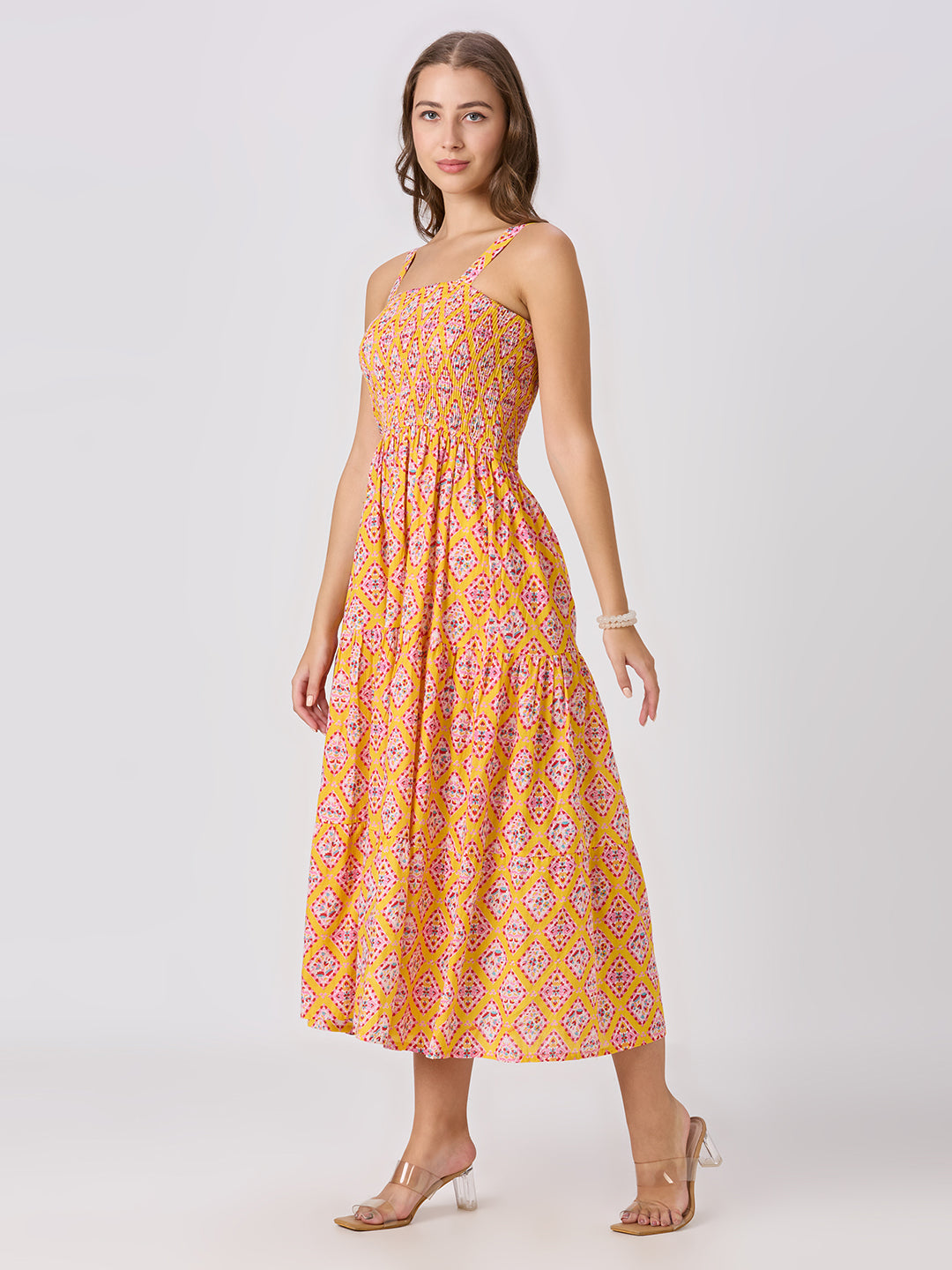 Sitayya Printed Dress - Yellow