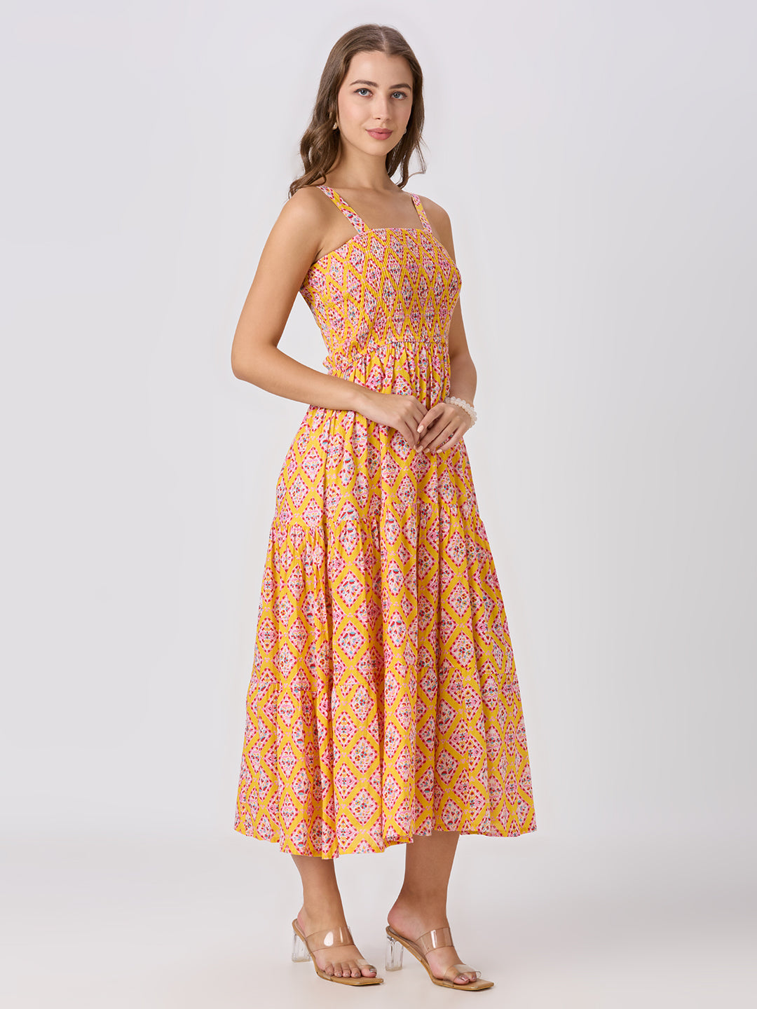 Sitayya Printed Dress - Yellow