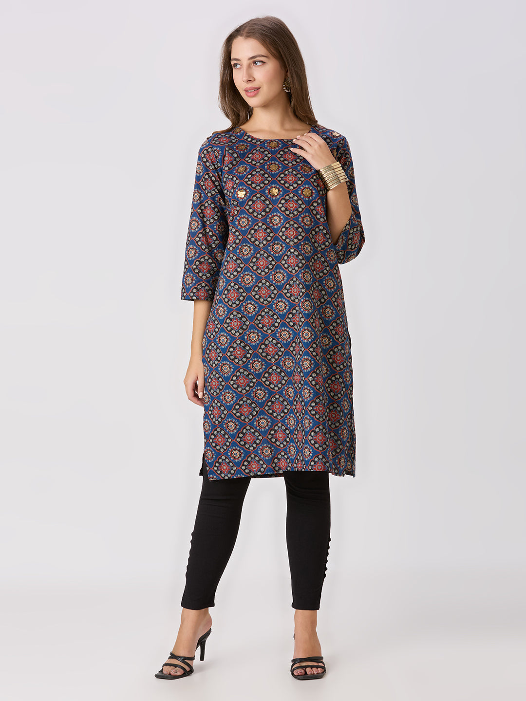 Sitayya Printed Kurta - Blue